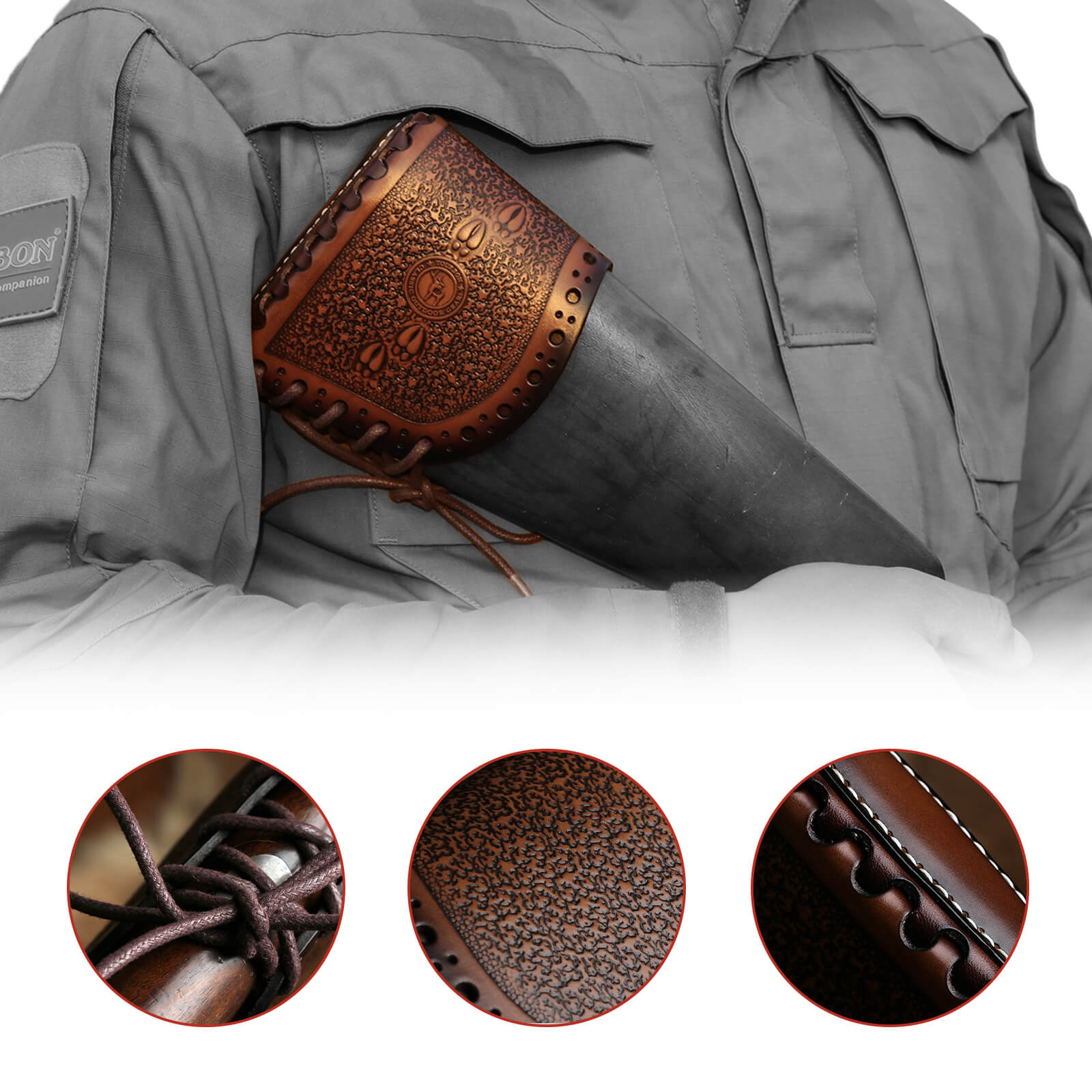 TOURBON Leather Recoil Pads for Shooting Extension Stock Pad