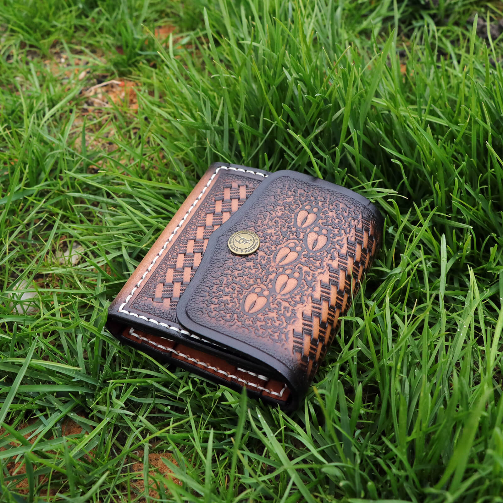 TOURBON Vintage Leather Hunting Shell Holder Wallet for .22 .17