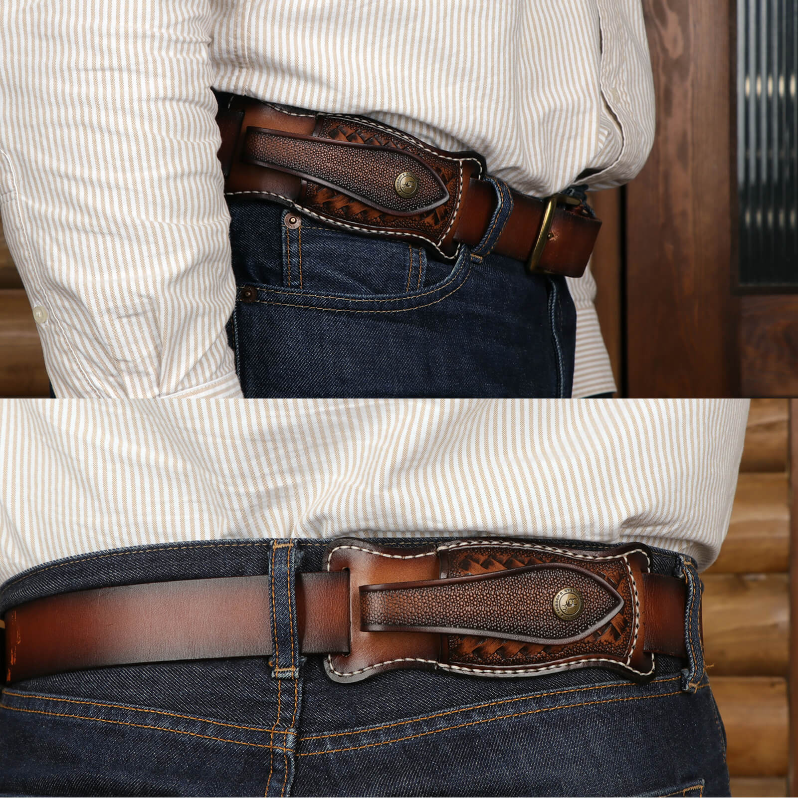 TOURBON Leather Multitool Pocket Organizer EDC Sheath