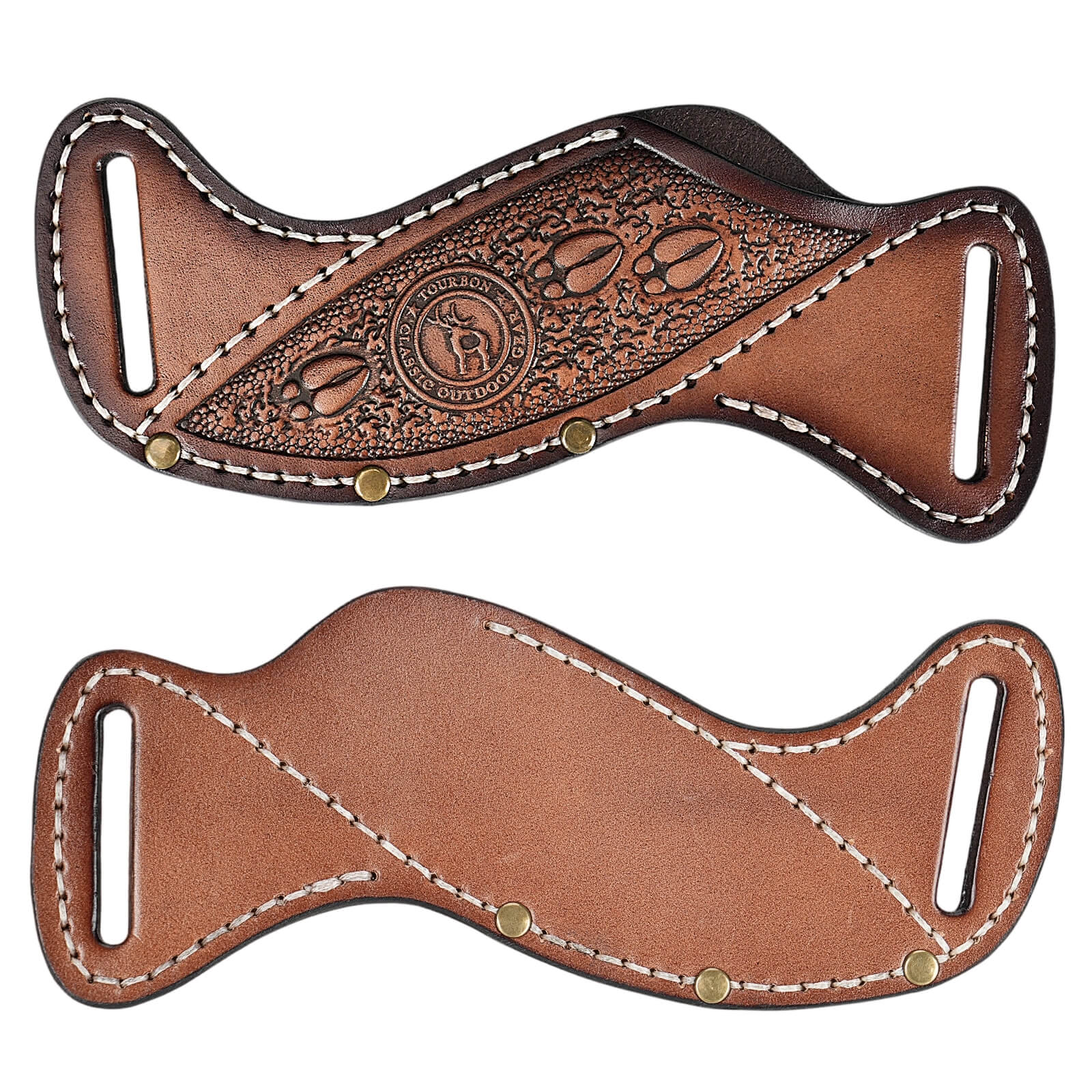TOURBON Leather Fixed Blade Knife Sheath for 1.5" Belt