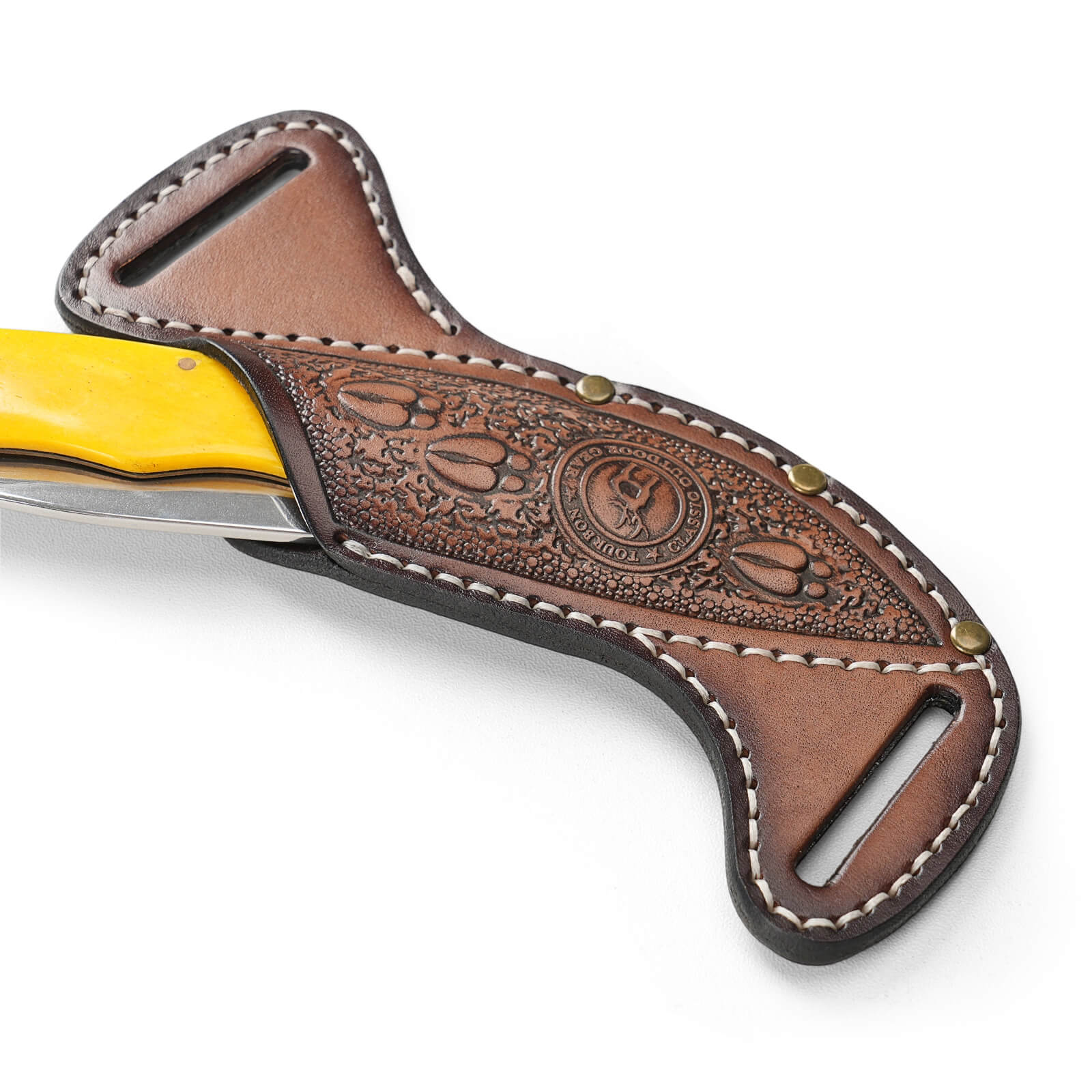 TOURBON Leather Fixed Blade Knife Sheath for 1.5" Belt