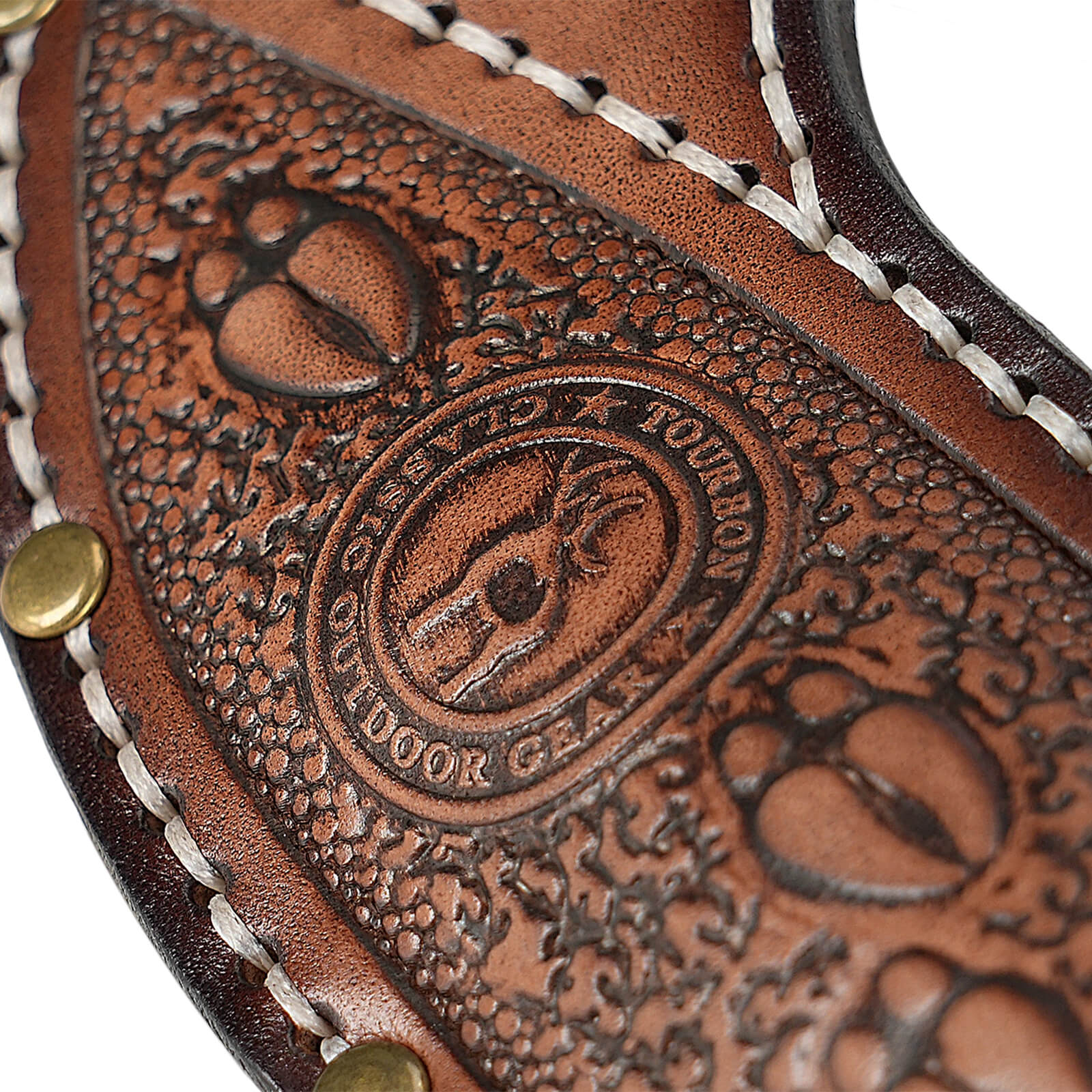 TOURBON Leather Fixed Blade Knife Sheath for 1.5" Belt