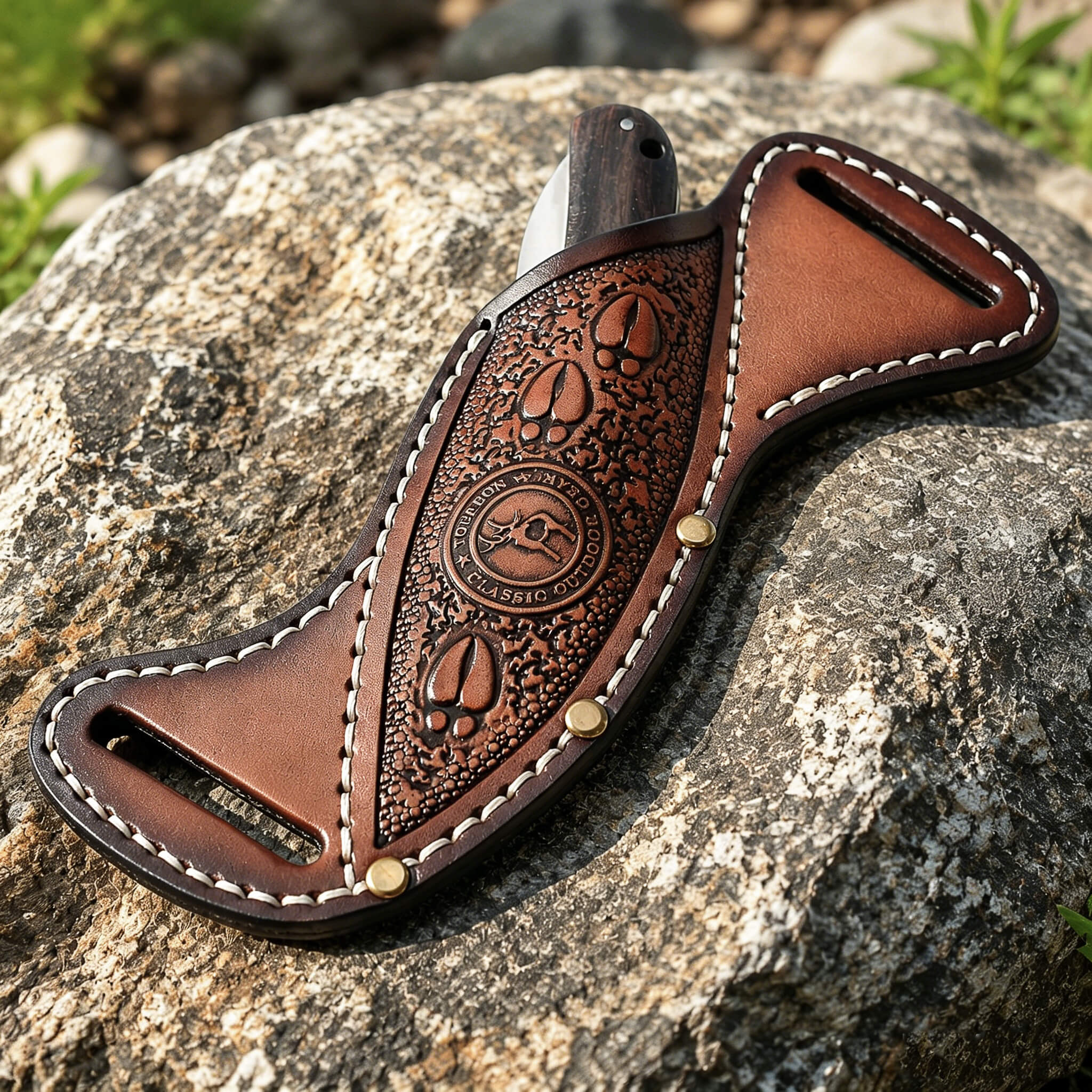 TOURBON Leather Fixed Blade Knife Sheath for 1.5" Belt