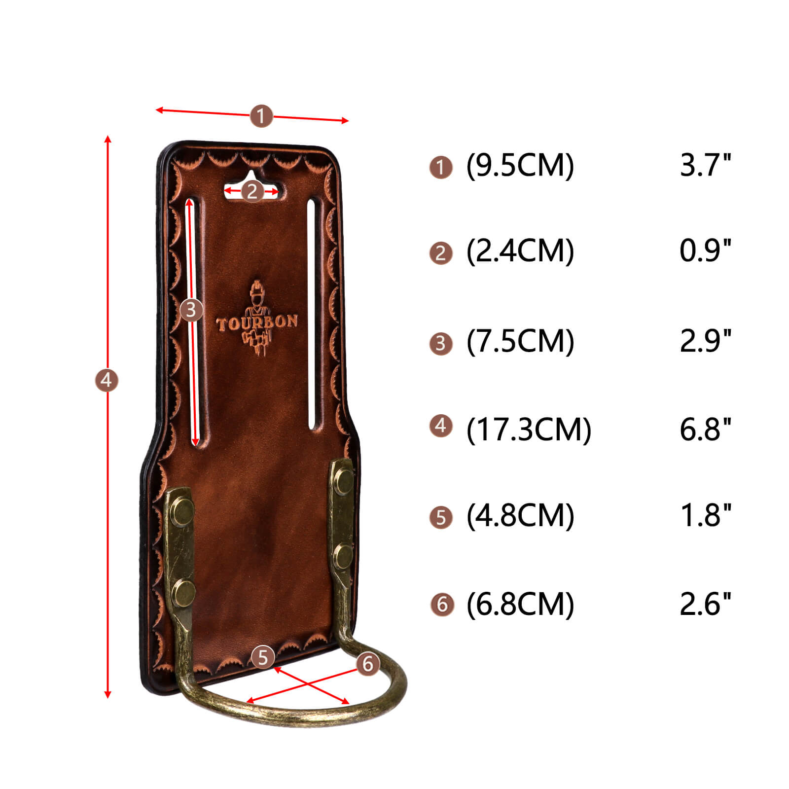 TOURBON Leather Hammer Holder Axe Holster for 3" Belt