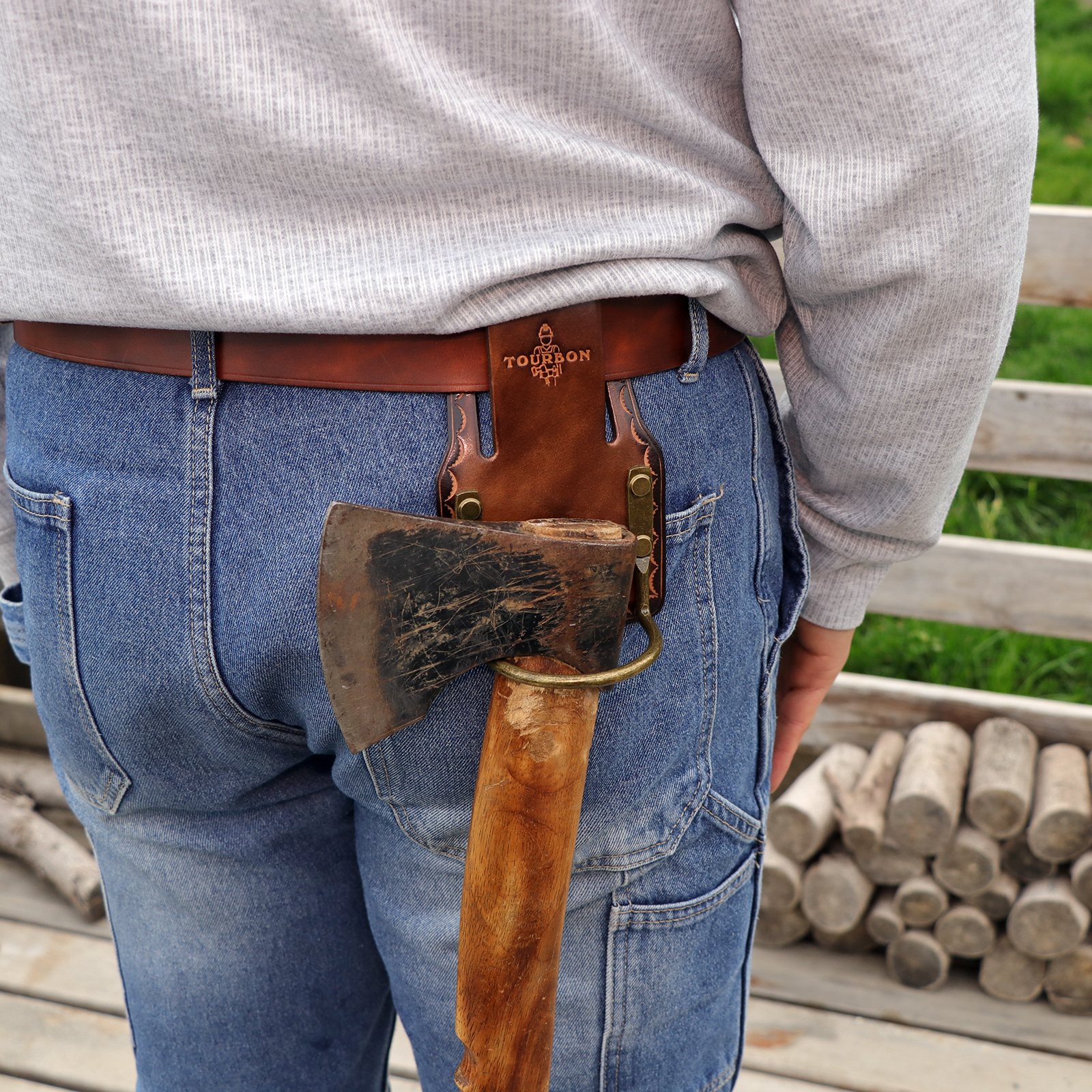 TOURBON Leather Hammer Holder Axe Holster for 3" Belt