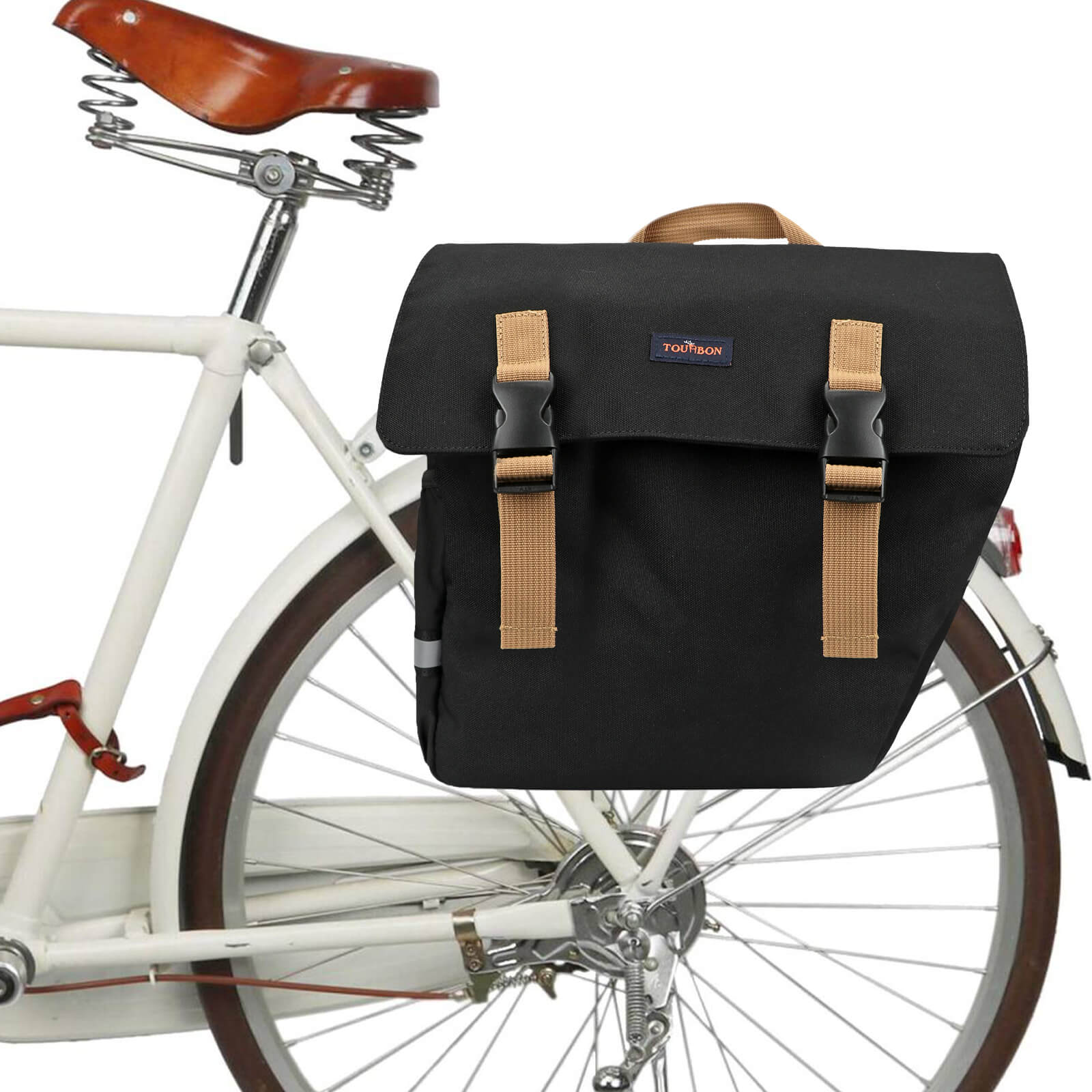 [Copy]TOURBON Nylon Bicycle Double Panniers with Reflective Stripe