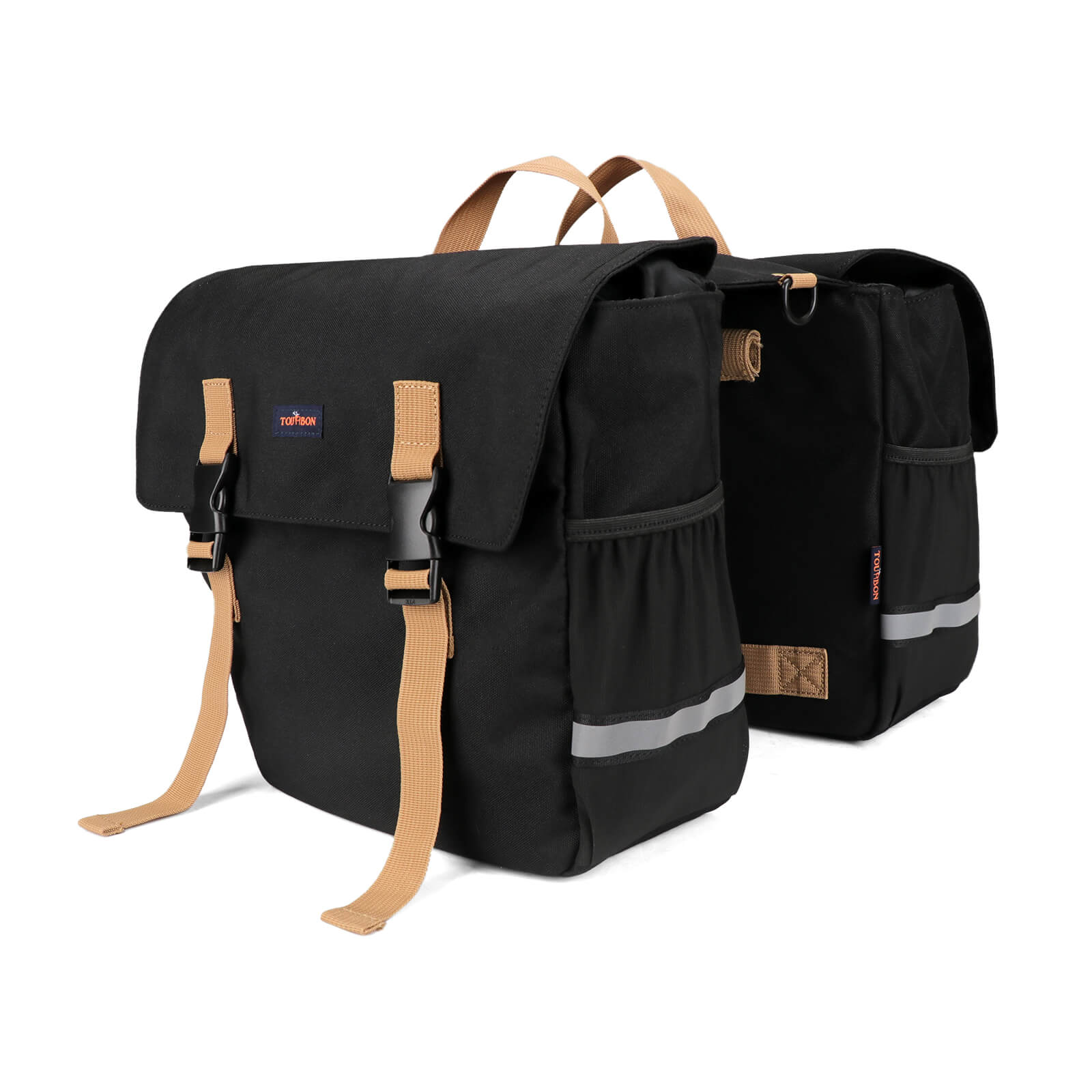 [Copy]TOURBON Nylon Bicycle Double Panniers with Reflective Stripe