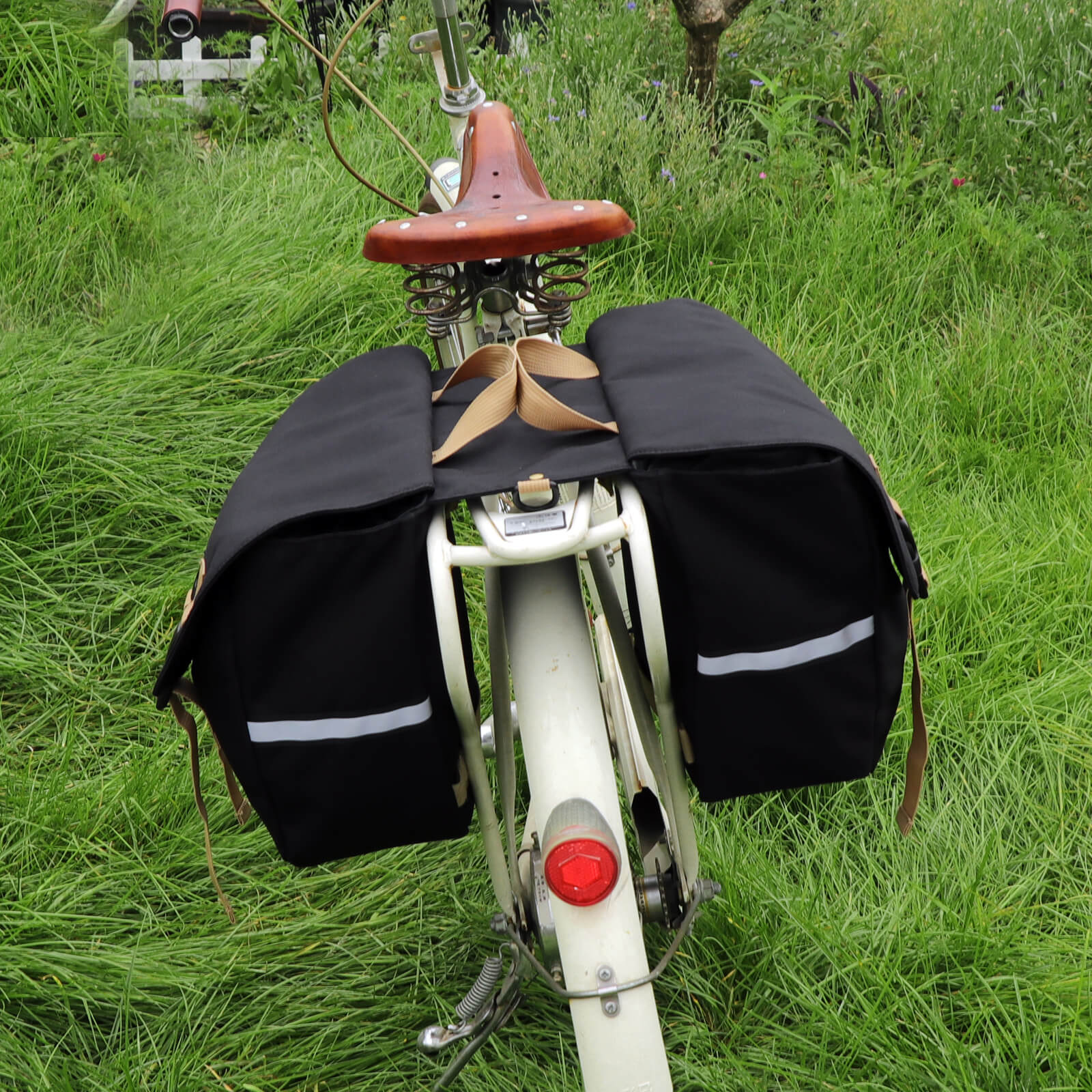 TOURBON Nylon Bicycle Double Panniers with Reflective Stripe