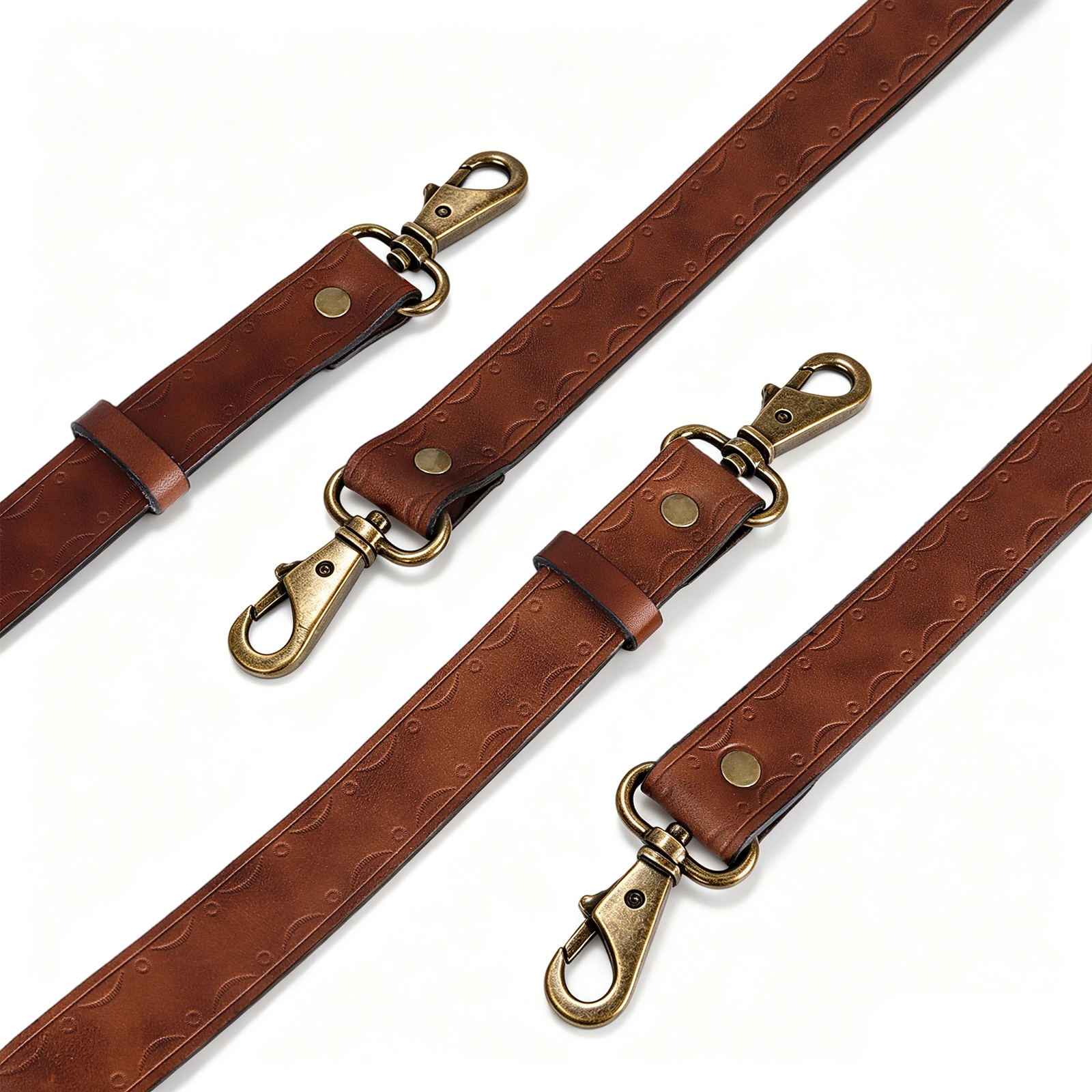 TOURBON Leather Mens Suspenders X Back Design with 4 Metal Clips