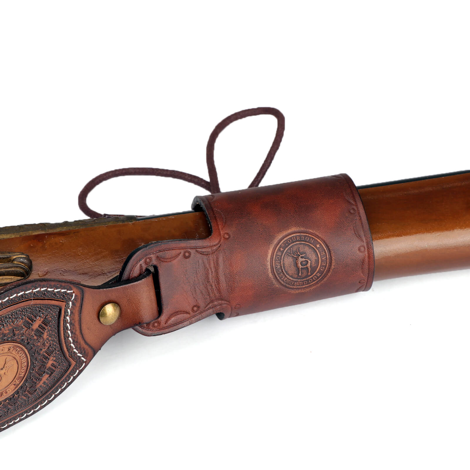 TOURBON Leather Sling Loop No Drill Leather Strap Attachment