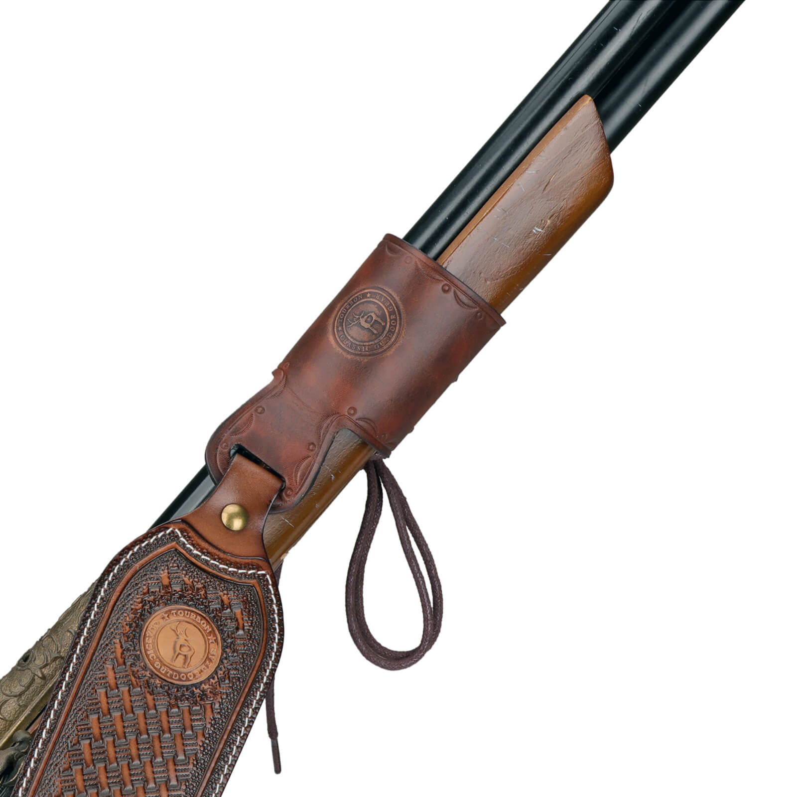 TOURBON Leather Sling Loop No Drill Leather Strap Attachment