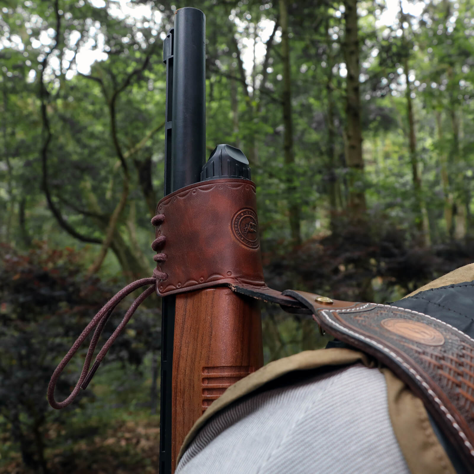 TOURBON Leather Sling Loop No Drill Leather Strap Attachment