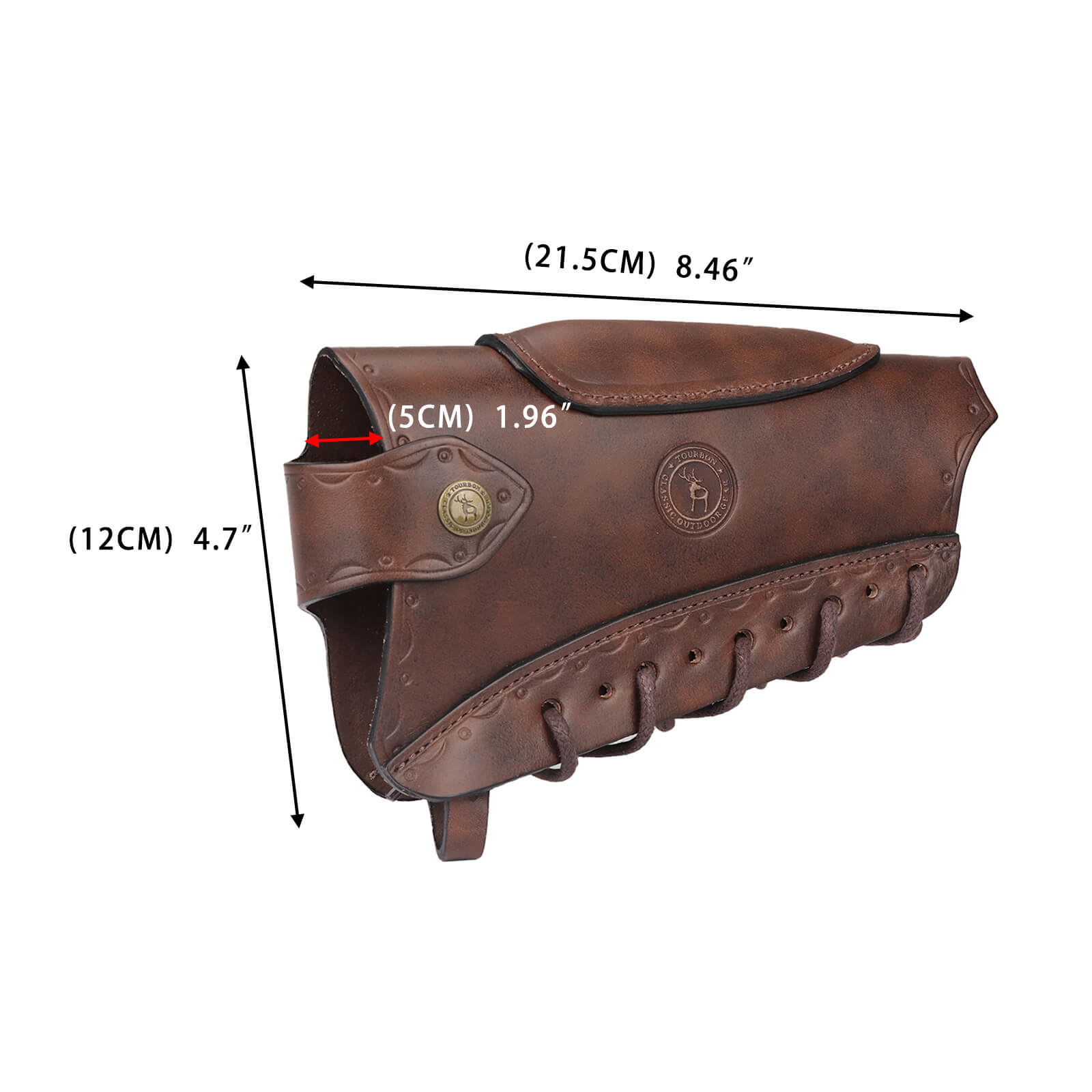 TOURBON Leather Cheek Riser No Drill Buttstock Cover Pouch