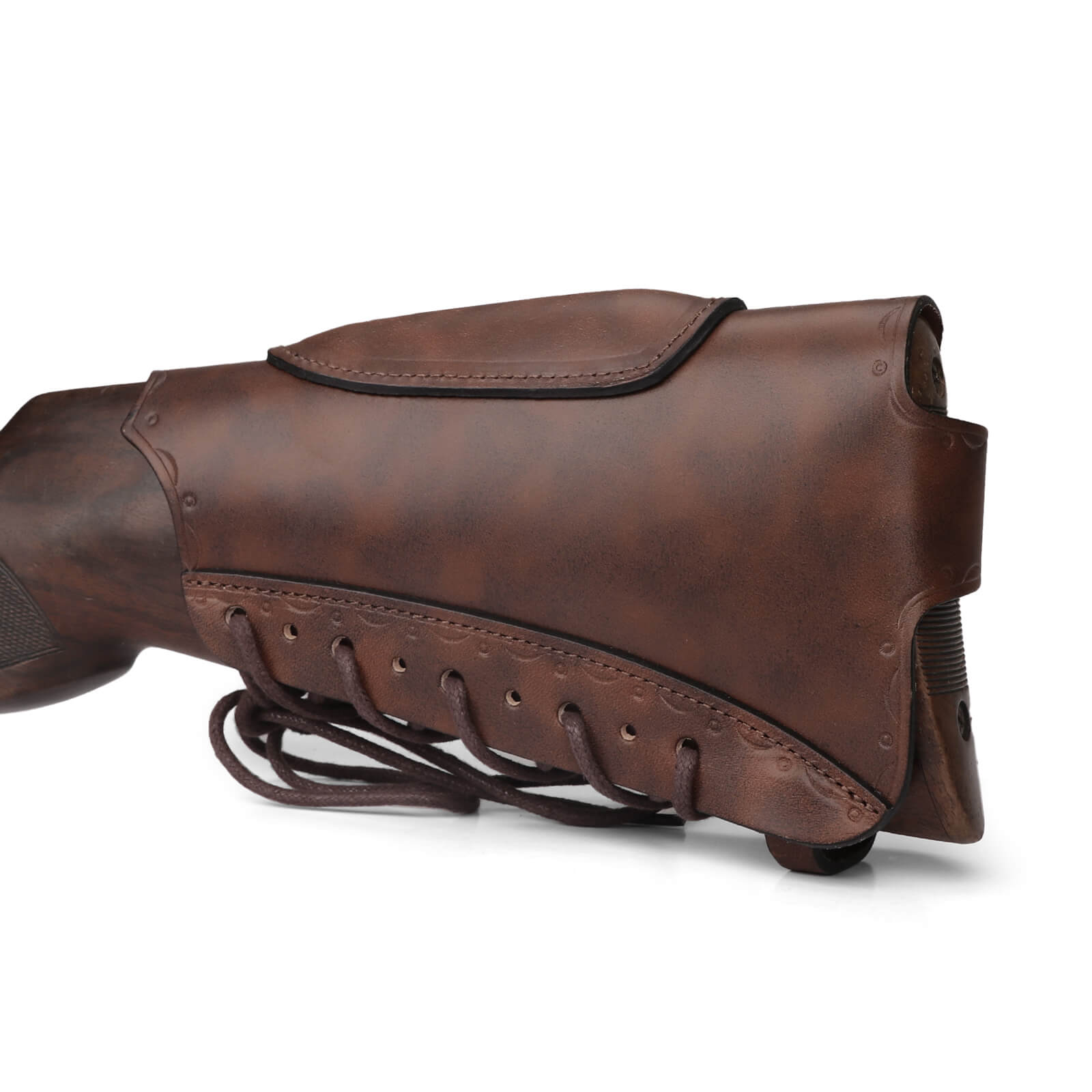 TOURBON Leather Cheek Riser No Drill Buttstock Cover Pouch