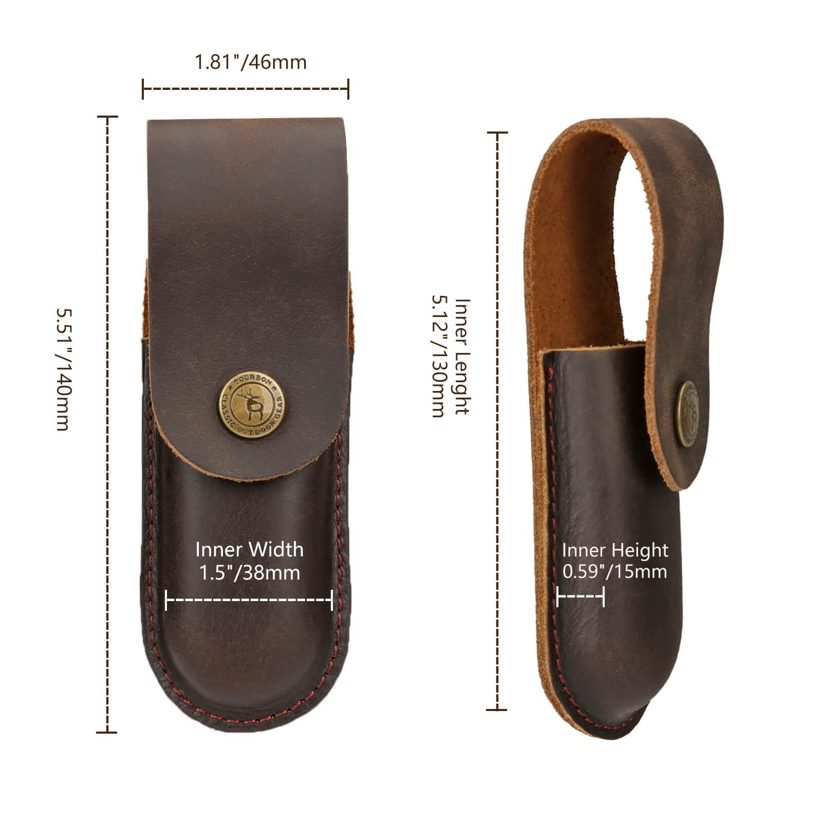 Tourbon 5" Folding Pocket Knife Sheath with 2" Belt Loop 