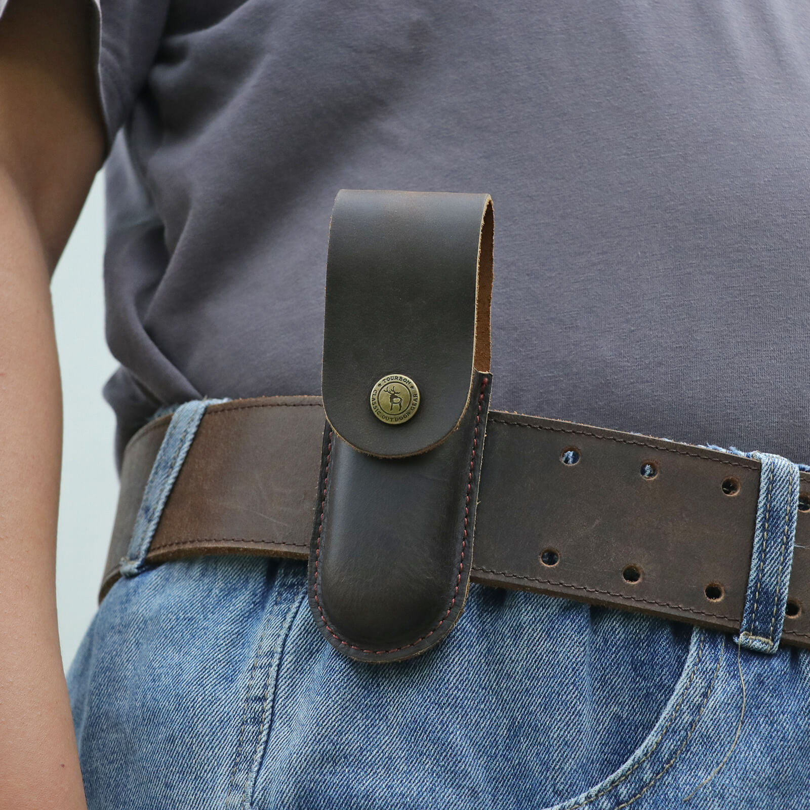 Tourbon 5" Folding Pocket Knife Sheath with 2" Belt Loop 