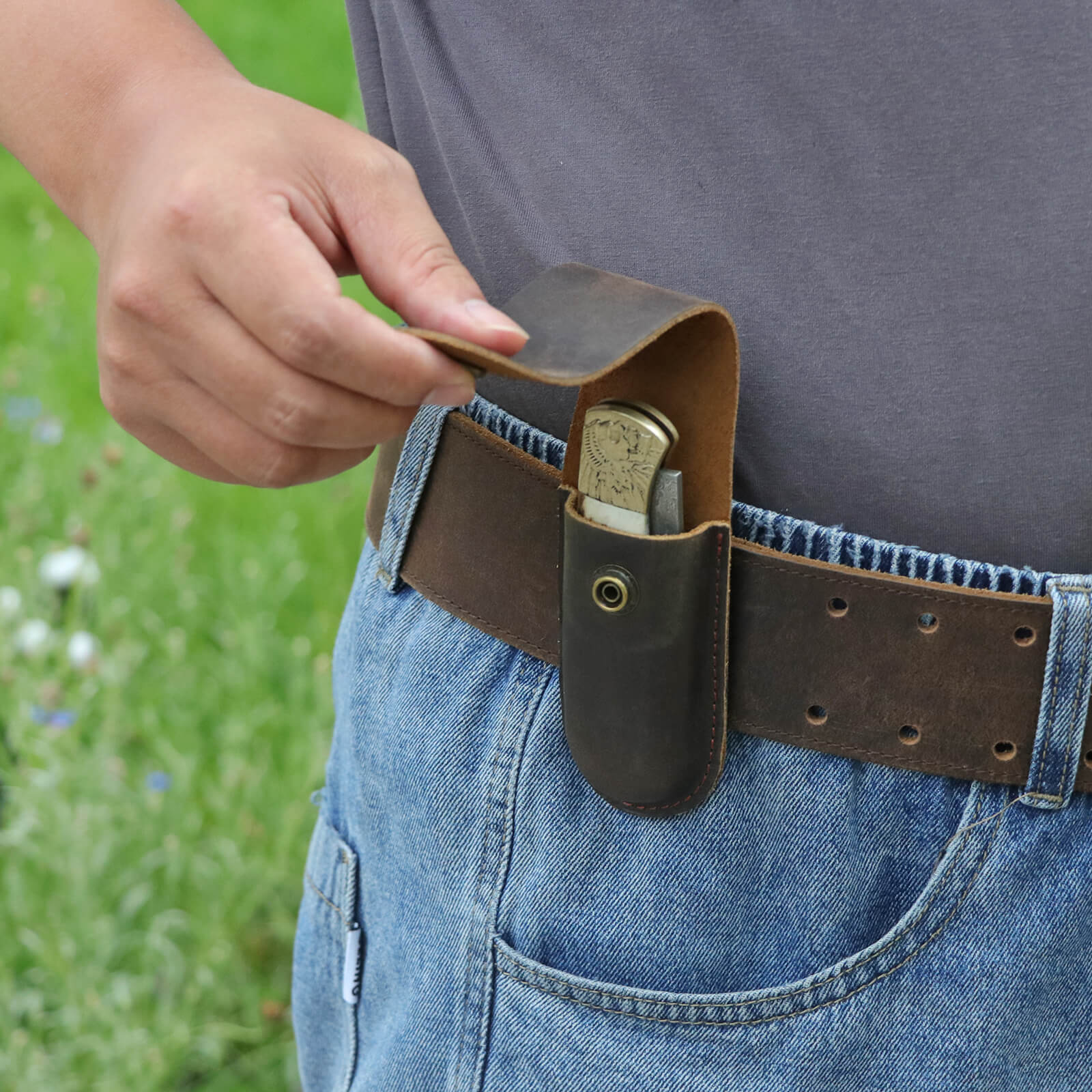 Tourbon 5" Folding Pocket Knife Sheath with 2" Belt Loop 