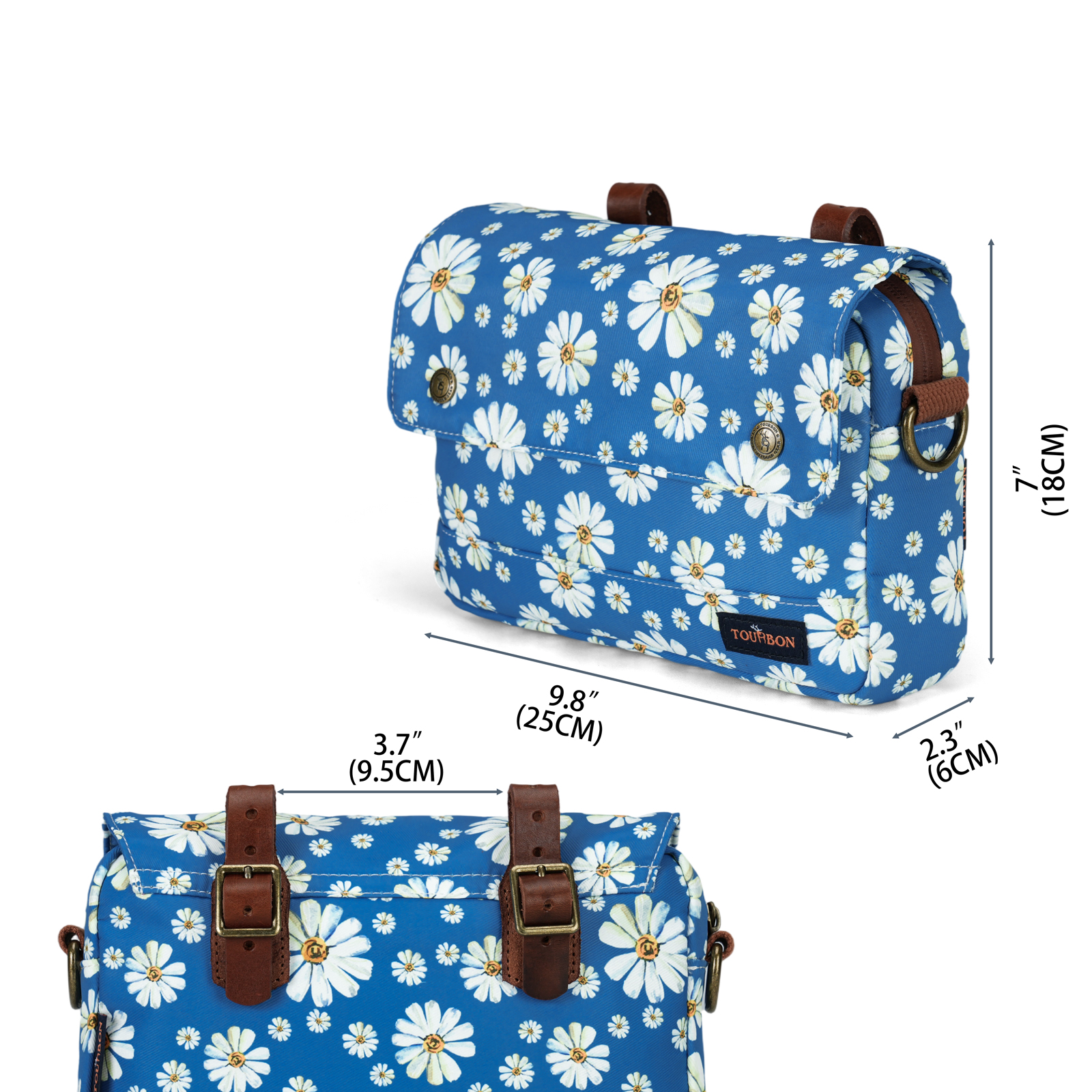 Tourbon Vintage Canvas Bike Handlebar Bag & Crossbody Shoulder Pack