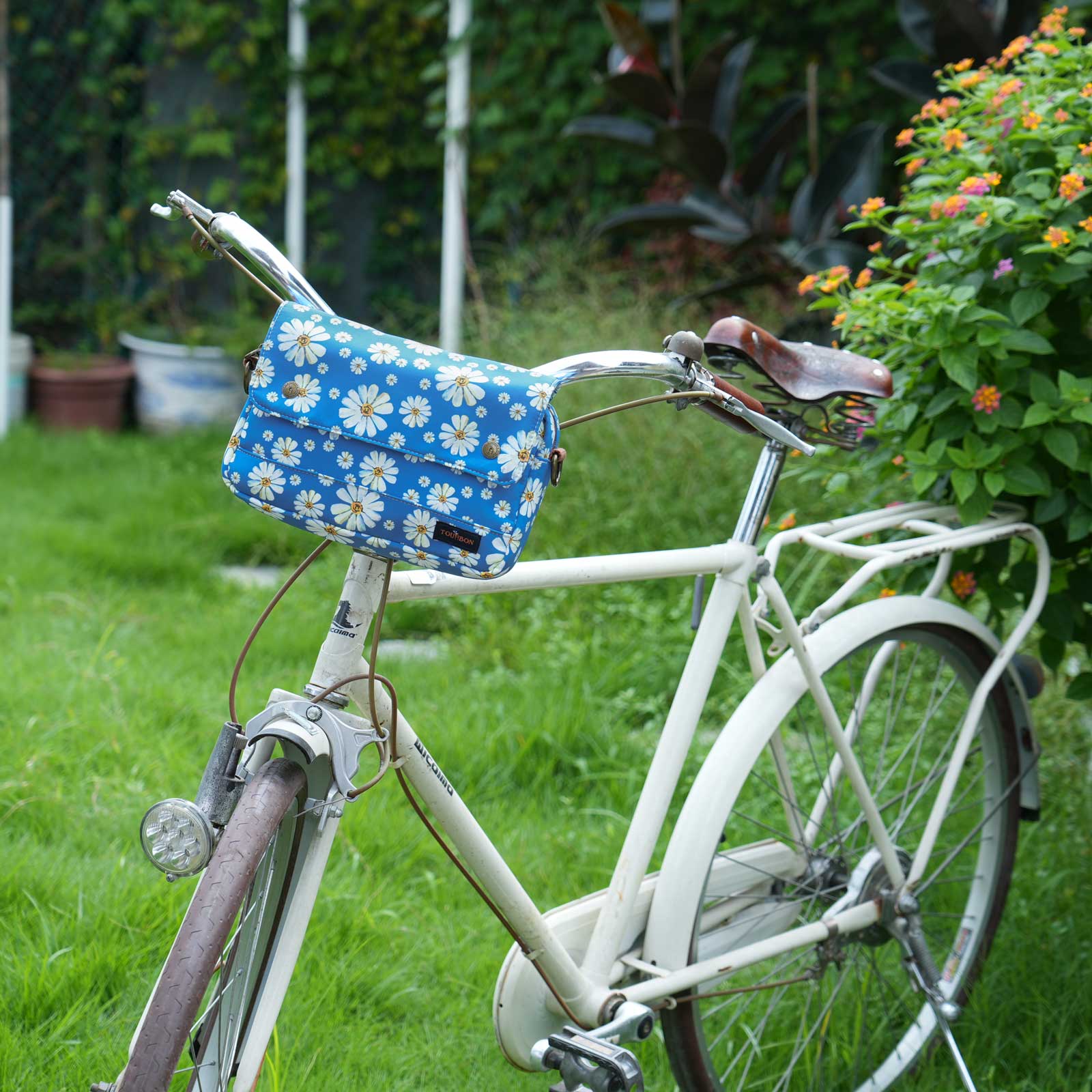 Tourbon Vintage Canvas Bike Handlebar Bag & Crossbody Shoulder Pack