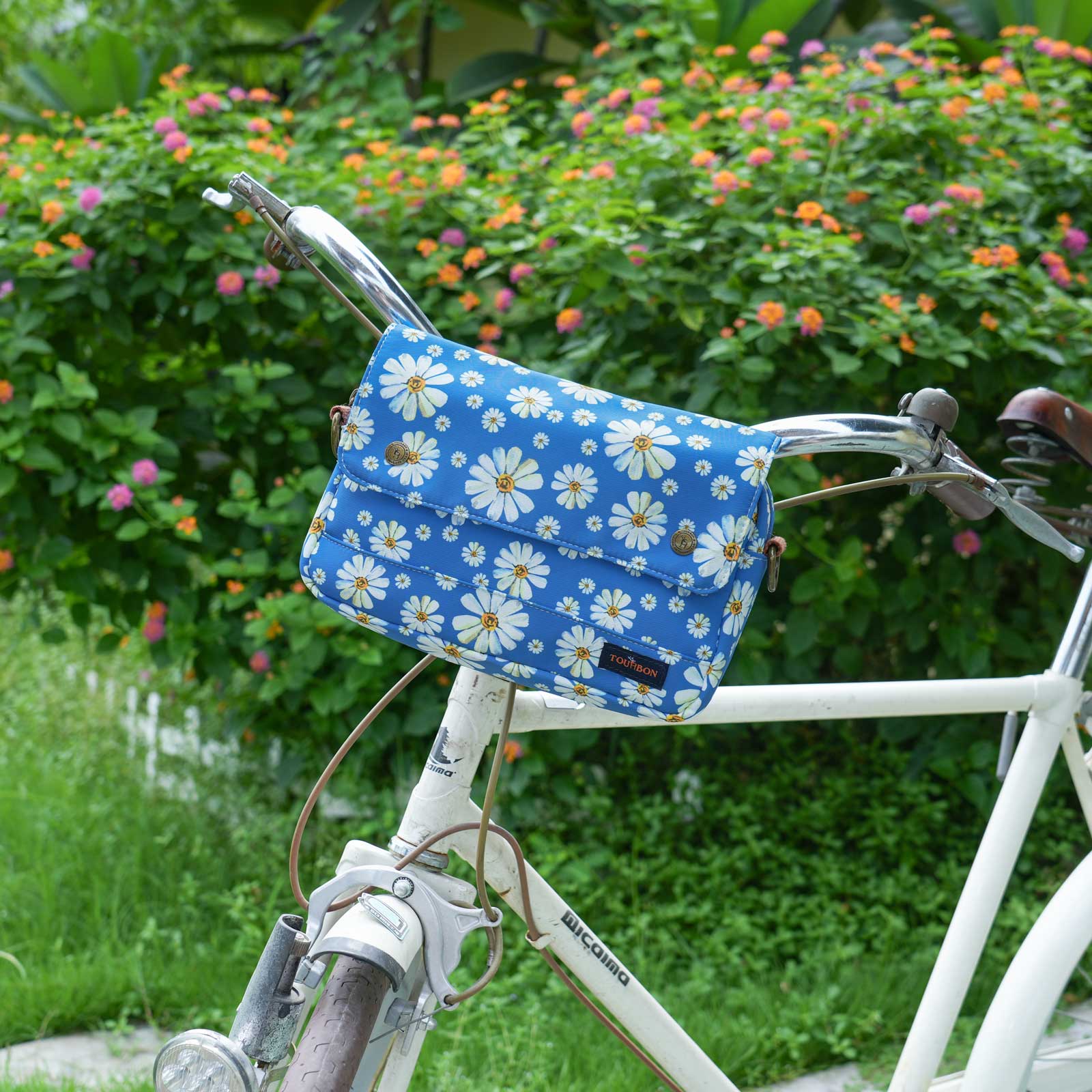 Tourbon Vintage Canvas Bike Handlebar Bag & Crossbody Shoulder Pack