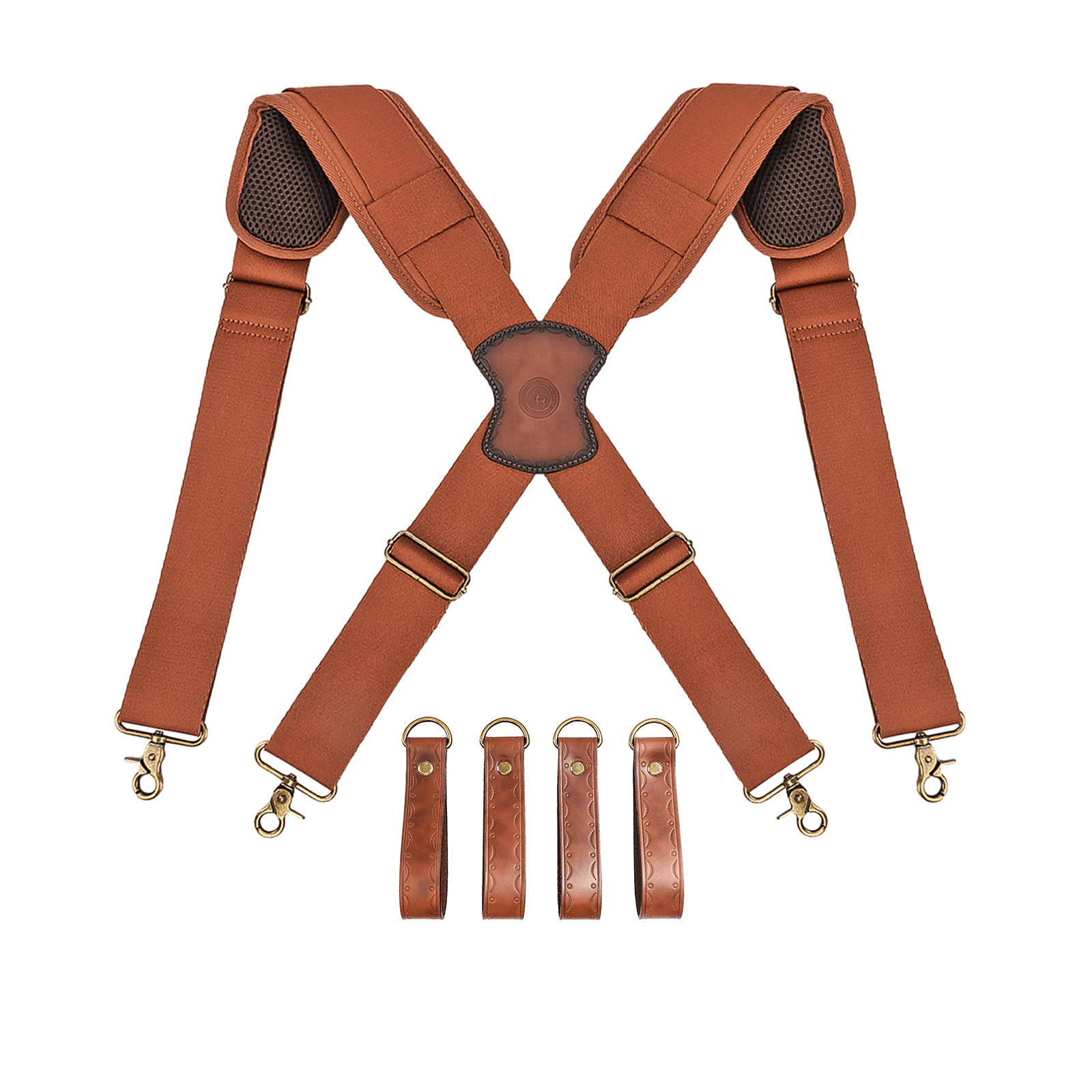 TOURBON Carpenter Construction Work Tool Belt with Suspenders for Men