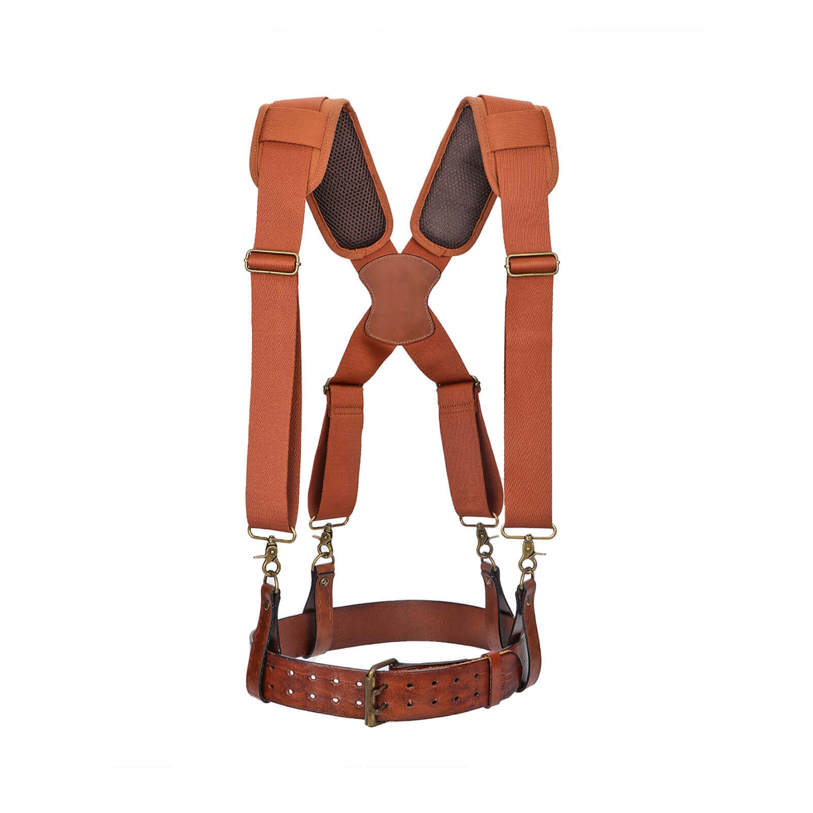 TOURBON Carpenter Construction Work Tool Belt with Suspenders for Men