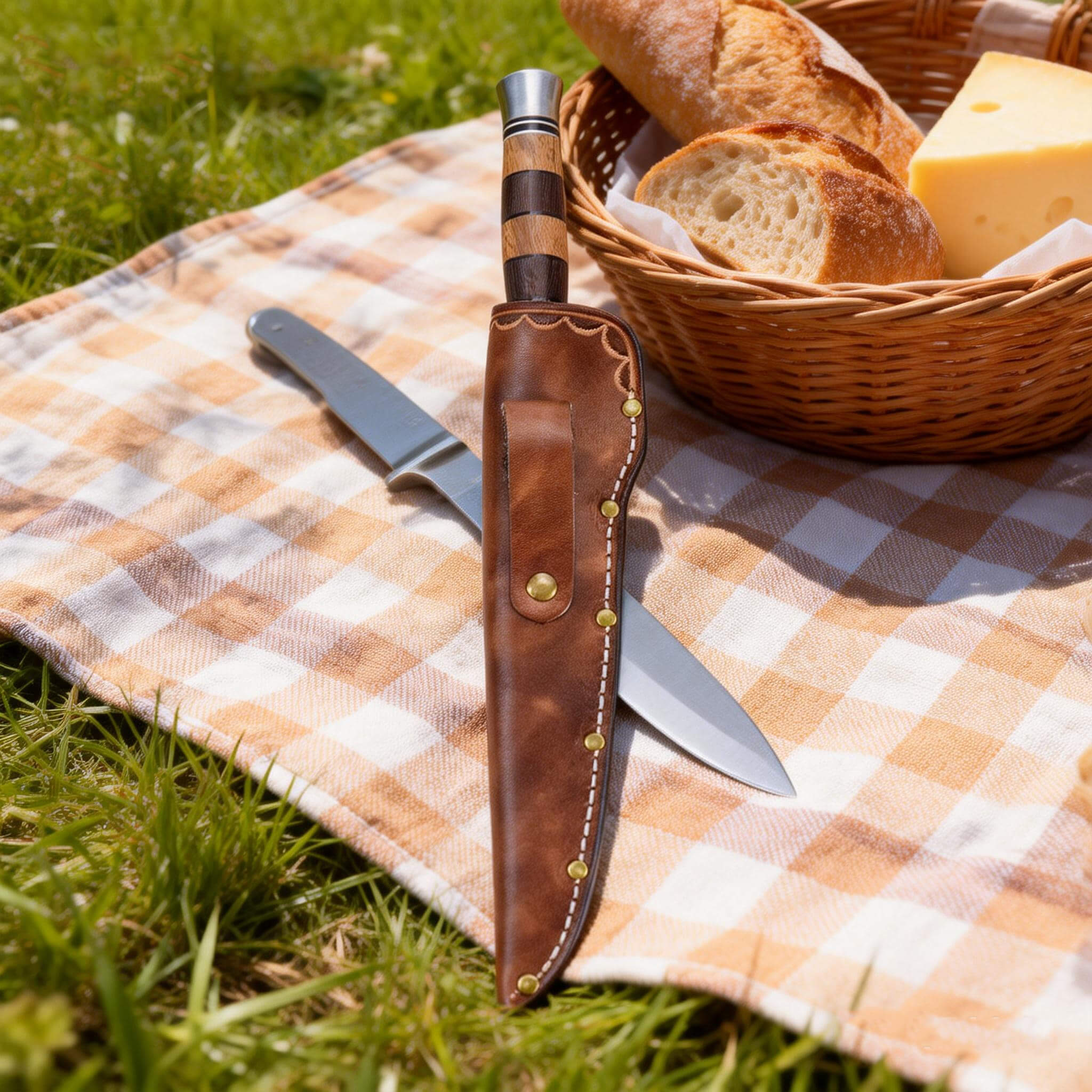 TOURBN Leather Boning Knife Sheath with Belt Loop for 7 Inch Blades