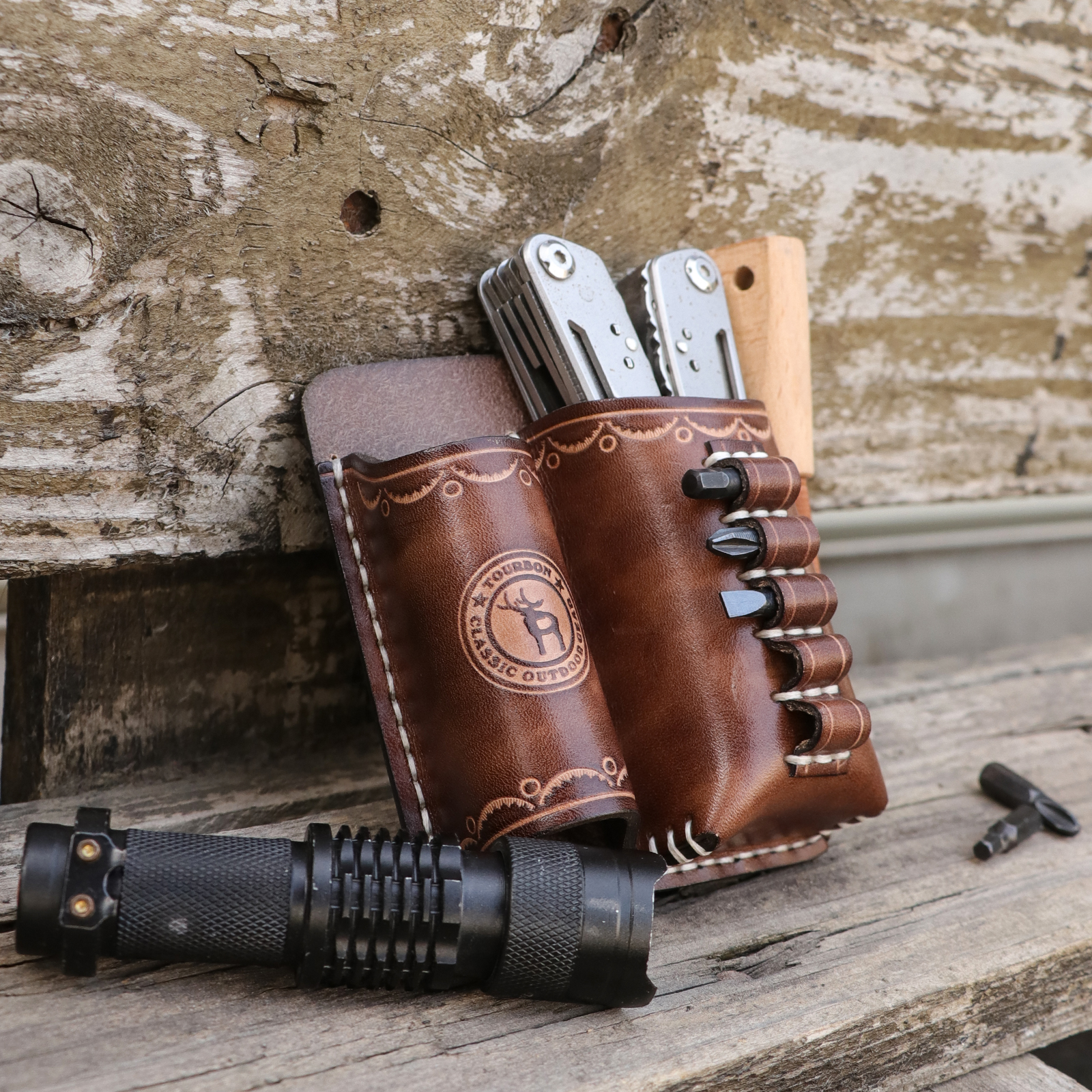 leather edc holder