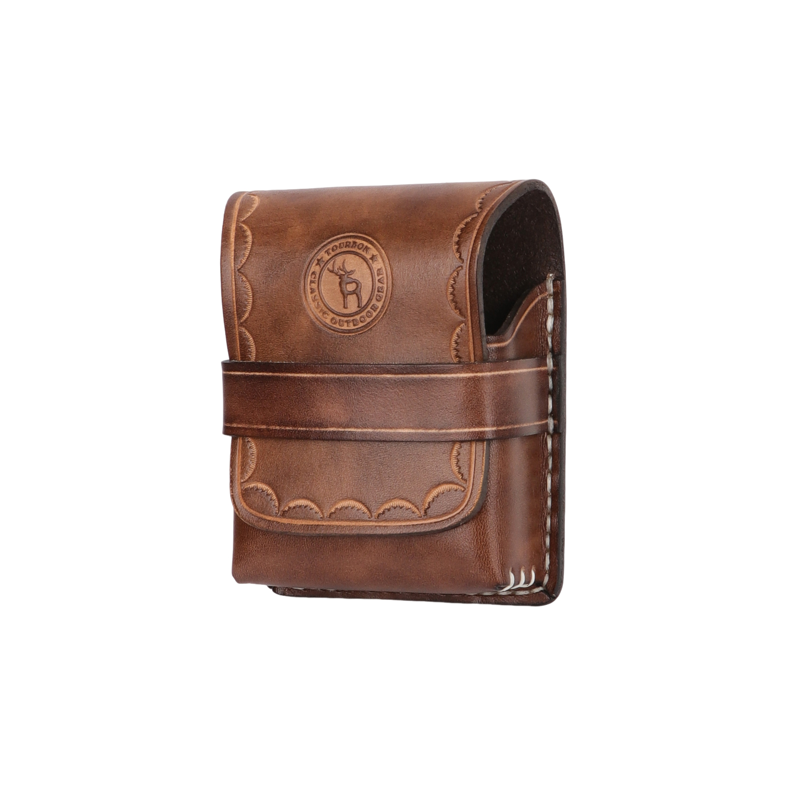 TOURBON Leather Cigarette Box Case Pouch Lighter Holder 