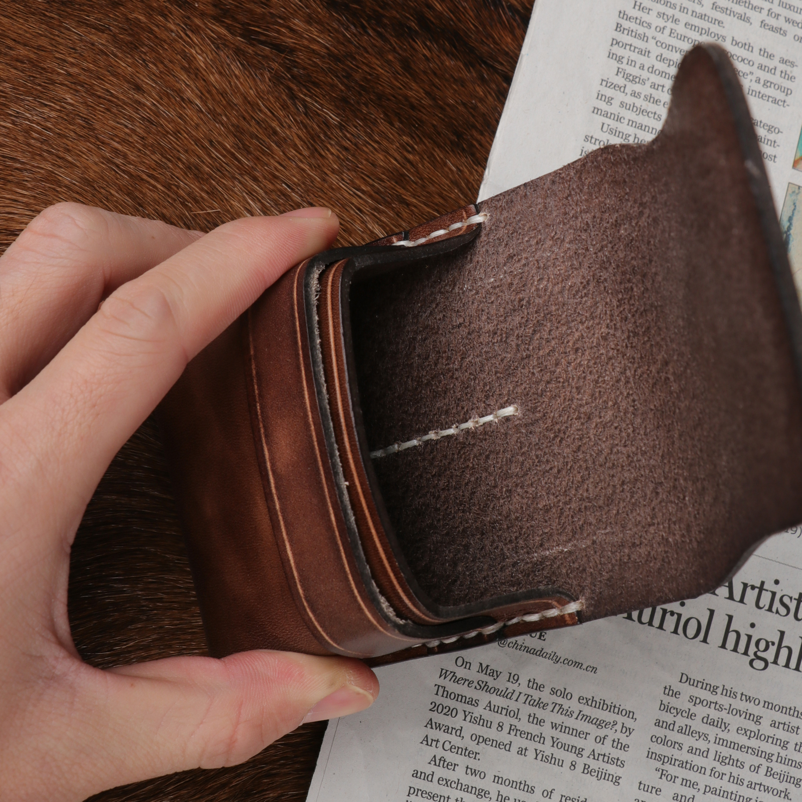 TOURBON Leather Cigarette Box Case Pouch Lighter Holder 