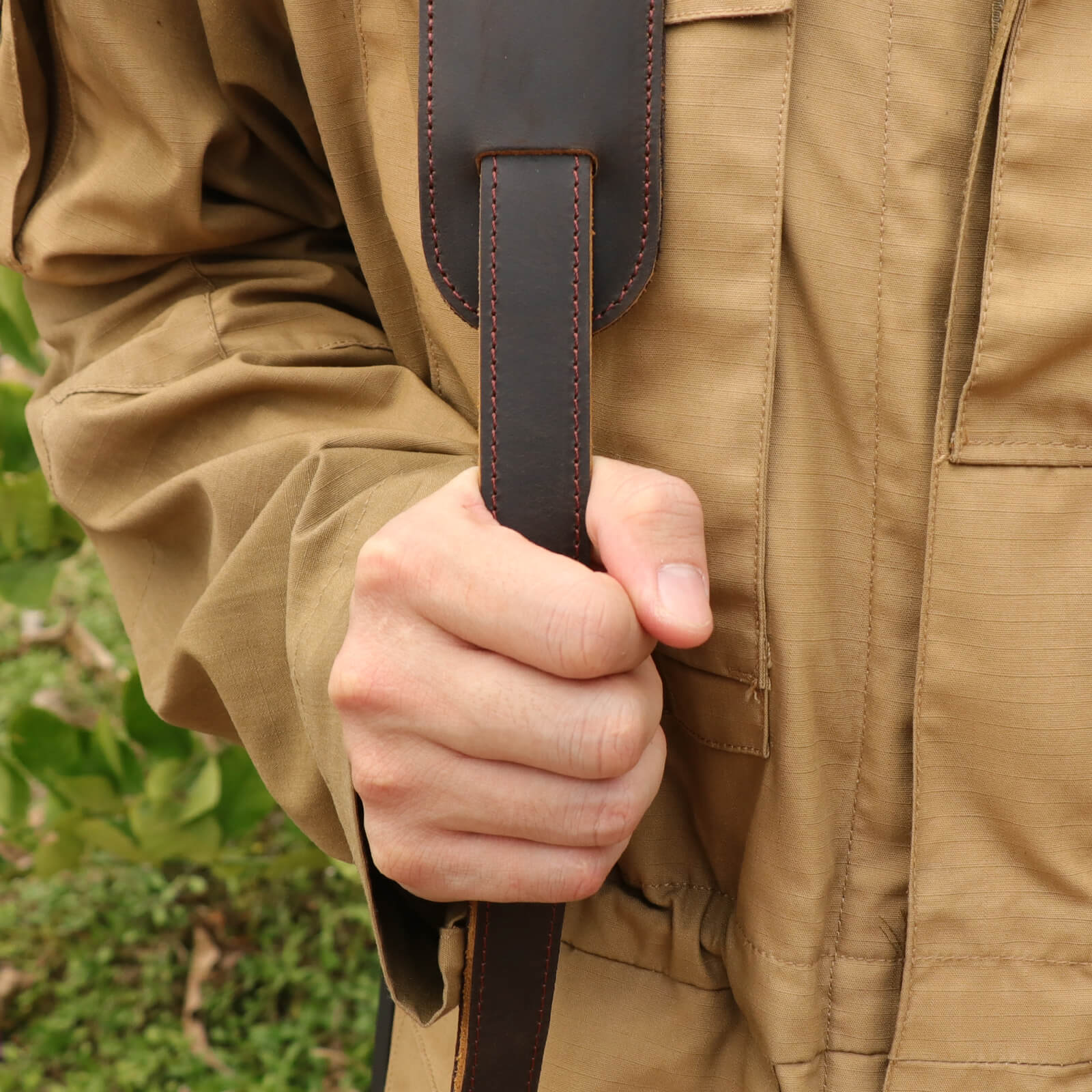 TOURBON Leather Hunting Sling Adjustable Wide Shoulder Pad 43"