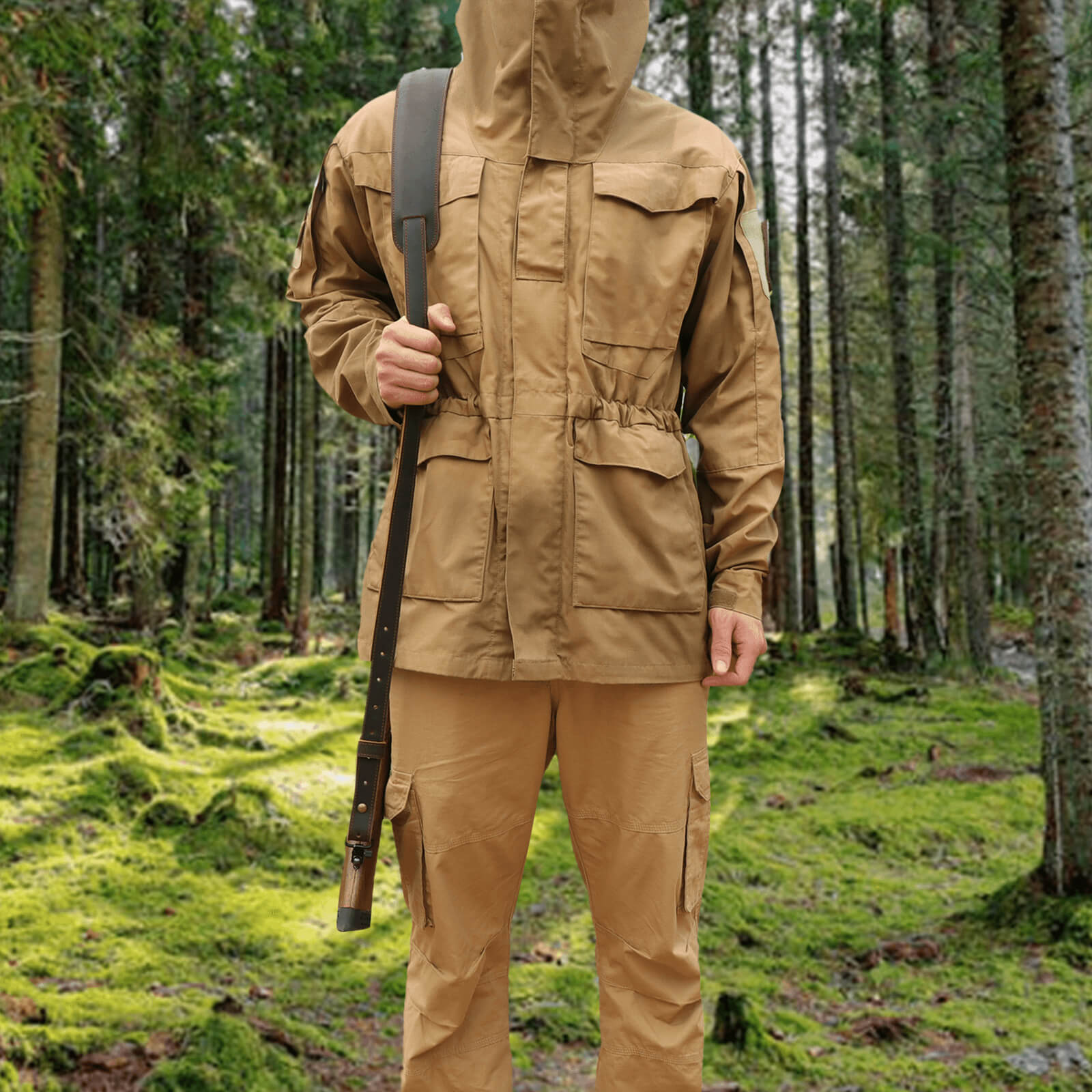 TOURBON Leather Hunting Sling Adjustable Wide Shoulder Pad 43"