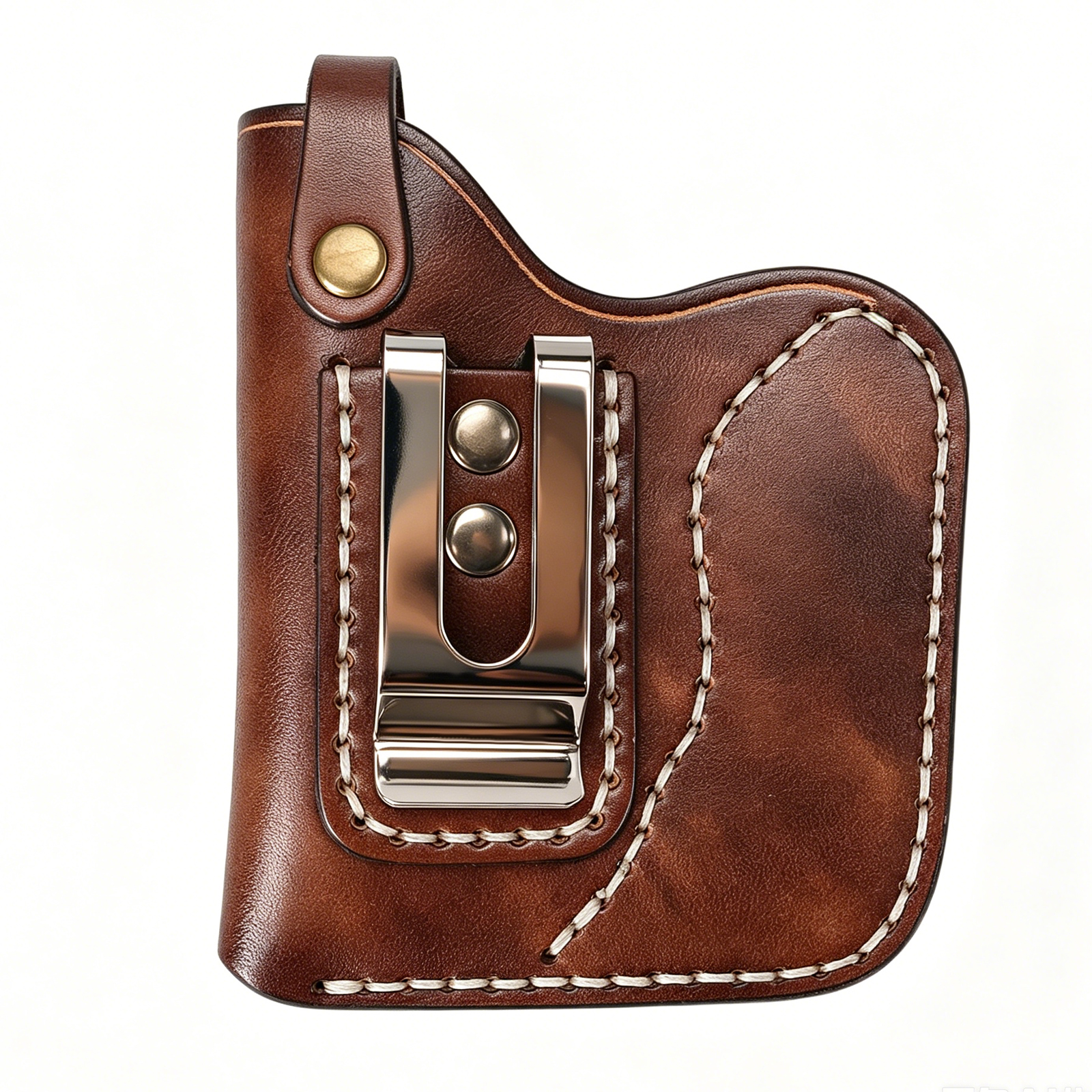 TOURBON Vintage Top-Grain Leather Pocket Holster with Ammo Holder