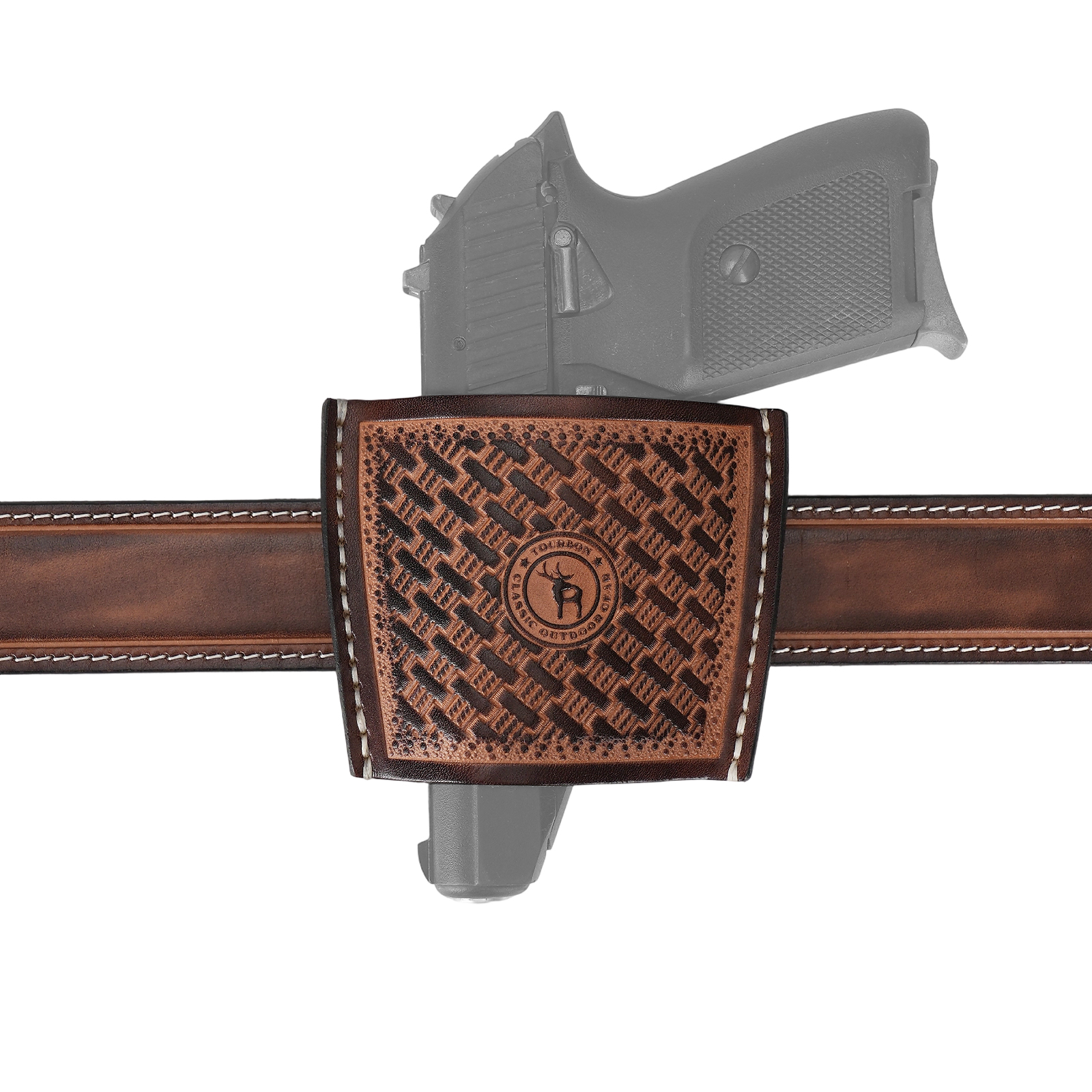 TOURBON Leather IWB OWB Pistol Holster Basket Weave Concealed Carry