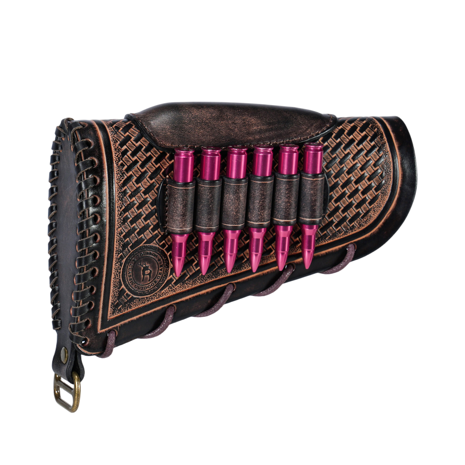 TOURBON Leather Rifle Buttstock Cheek Rest 6 Shell Holder Sling Ring