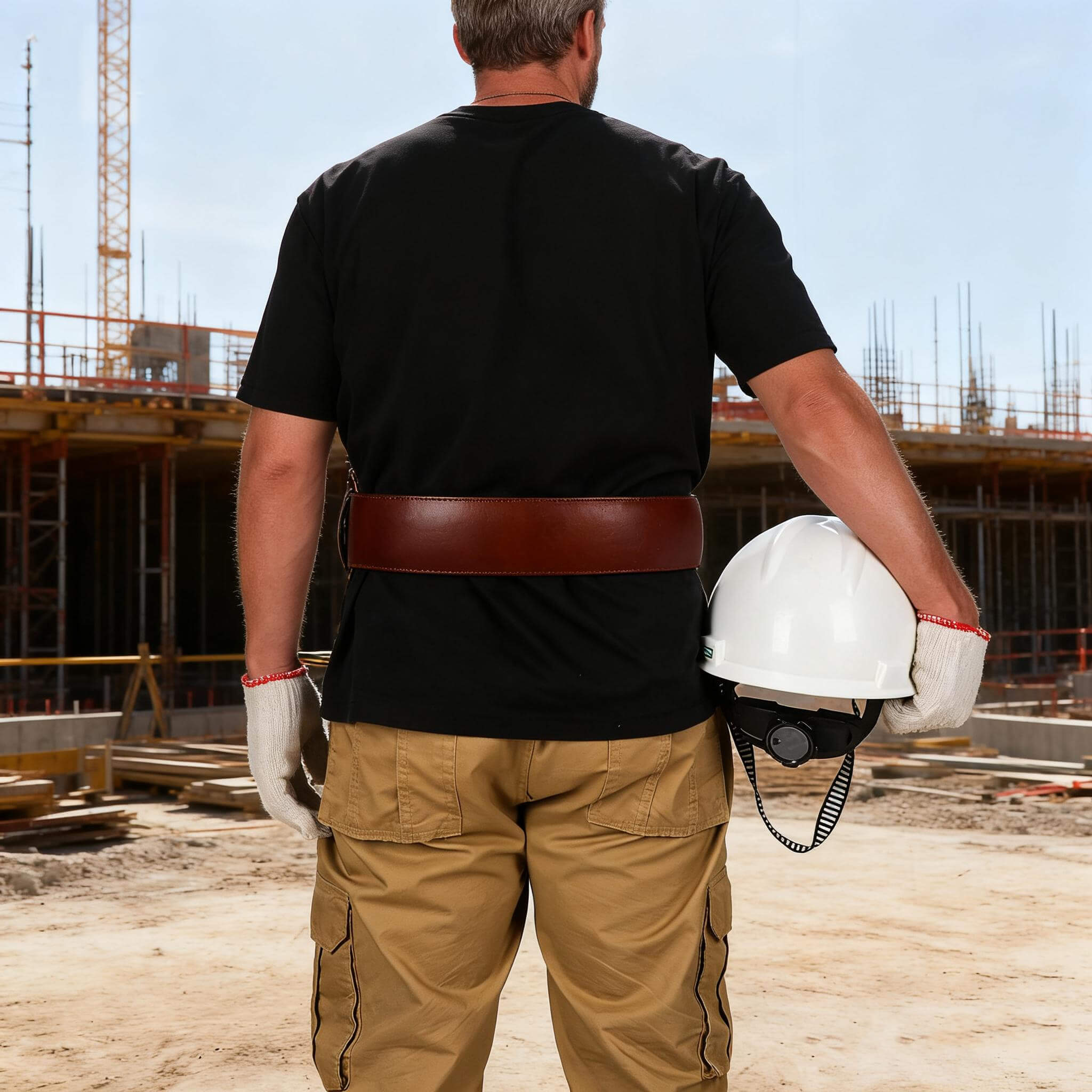 TOURBON Leather Work Tool Belt  34" to 46" Adjustable 2.5inches Wide 