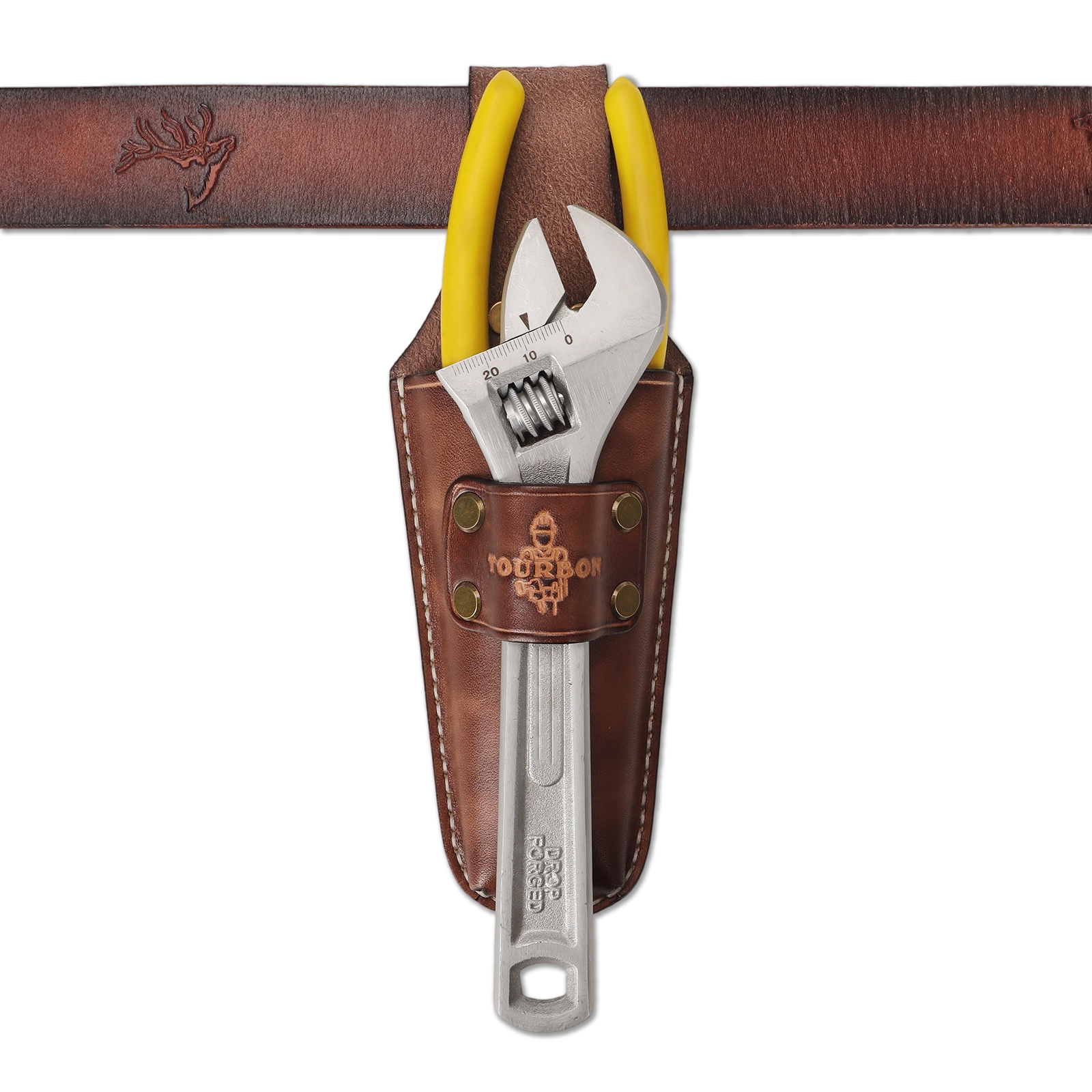 TOURBON Genuine Leather Wrench Holster Pliers