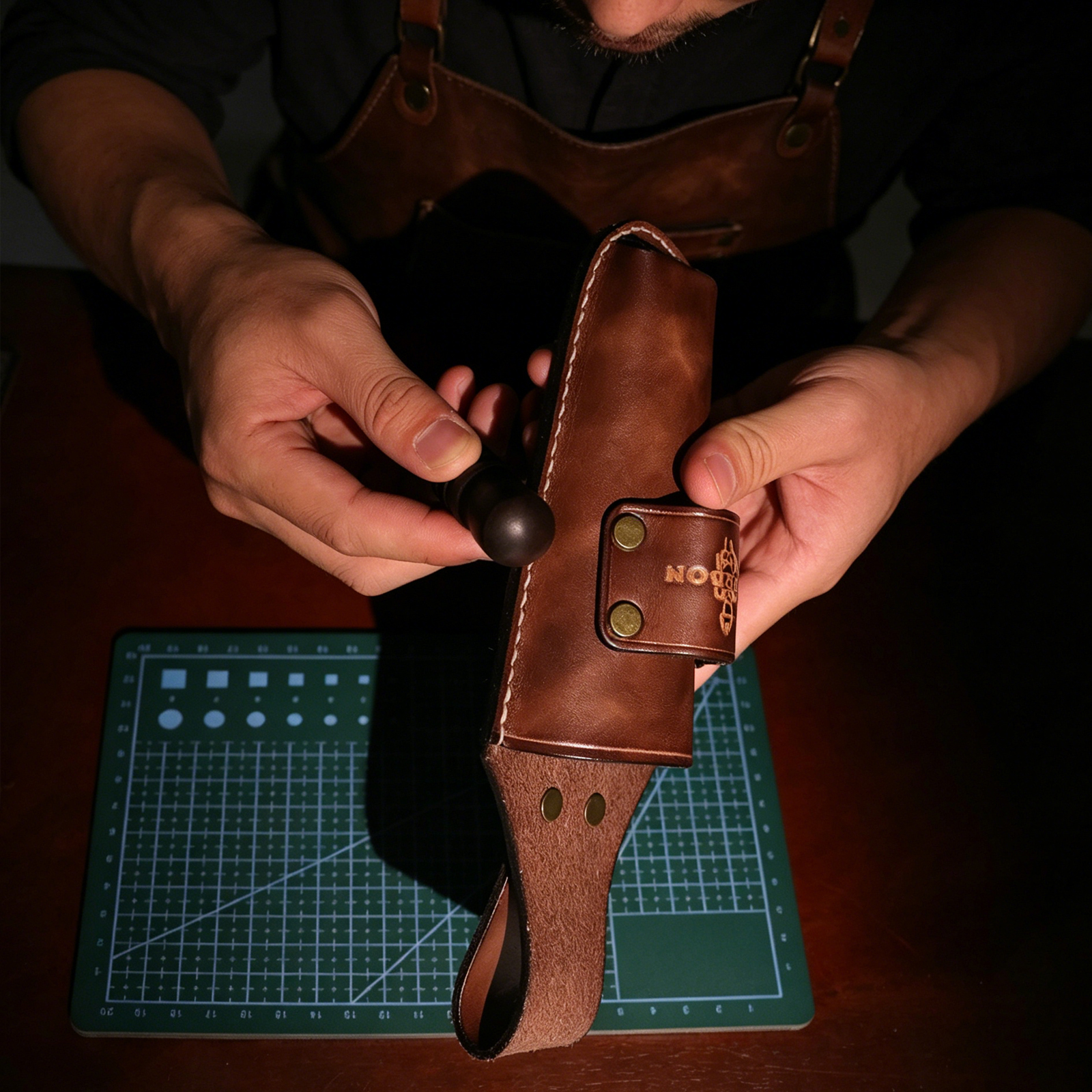 TOURBON Genuine Leather Wrench Holster Pliers