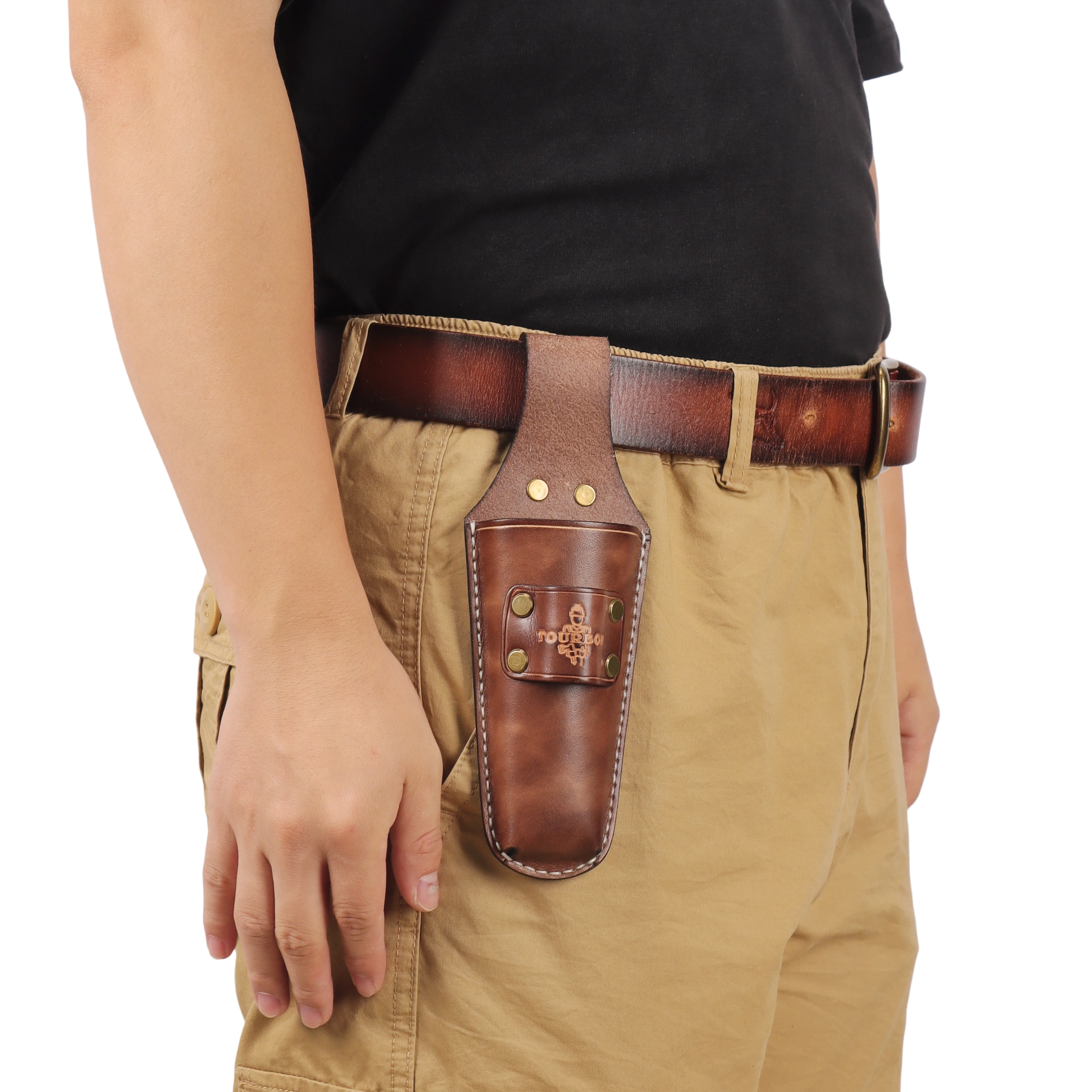 TOURBON Genuine Leather Wrench Holster Pliers