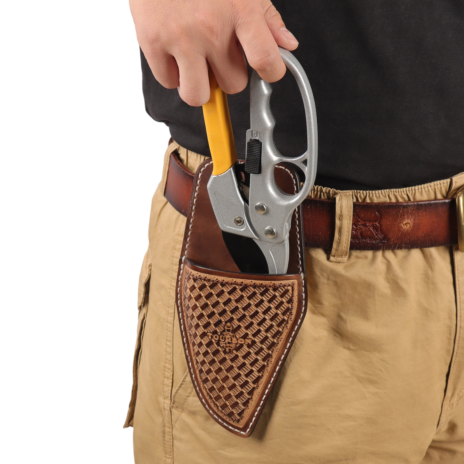 Tourbon Leather Ratchet Pruning Shears Sheath Pruner Pouch