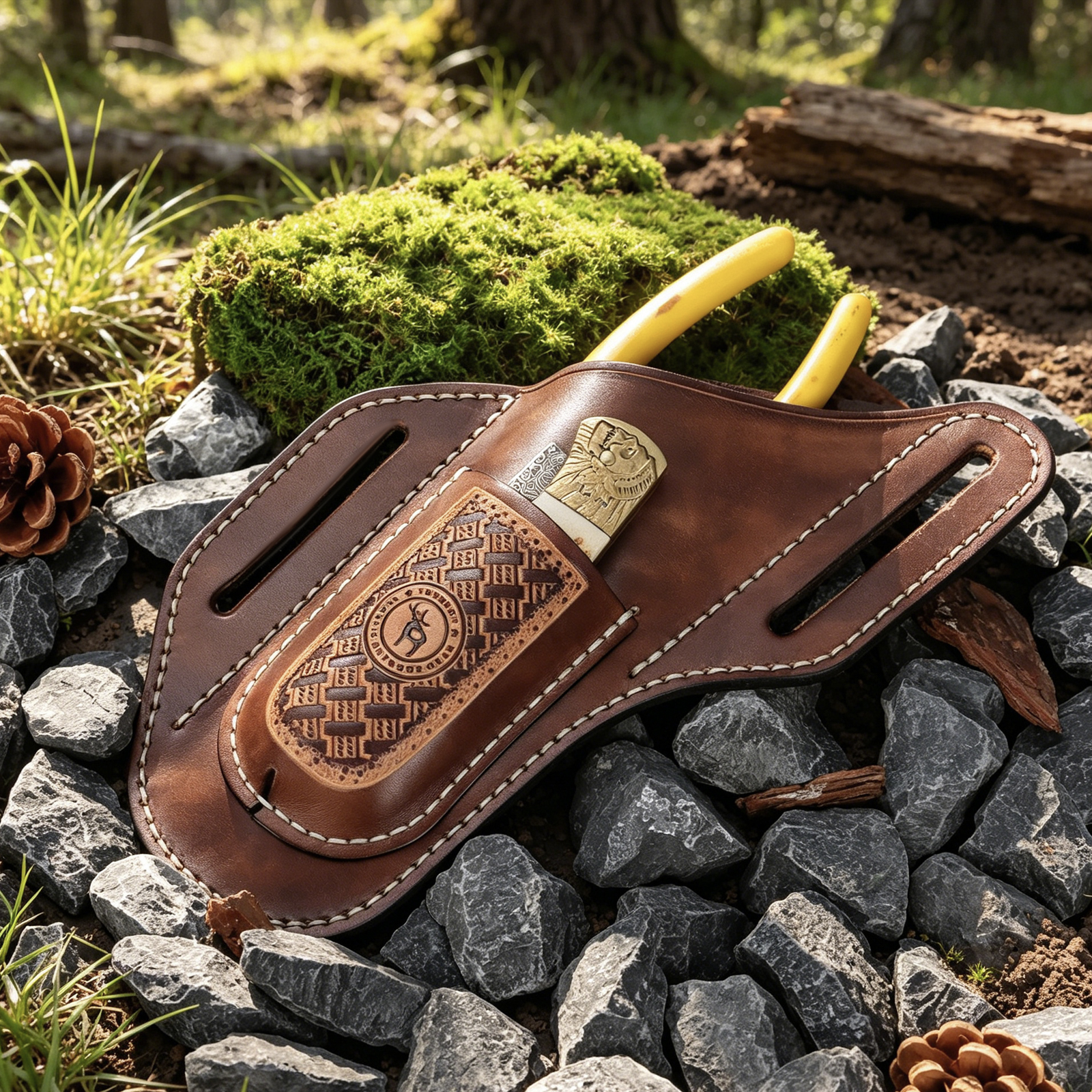 Tourbon Genuine Leather Pliers and Knife Sheath, Multitool Holster Carrier