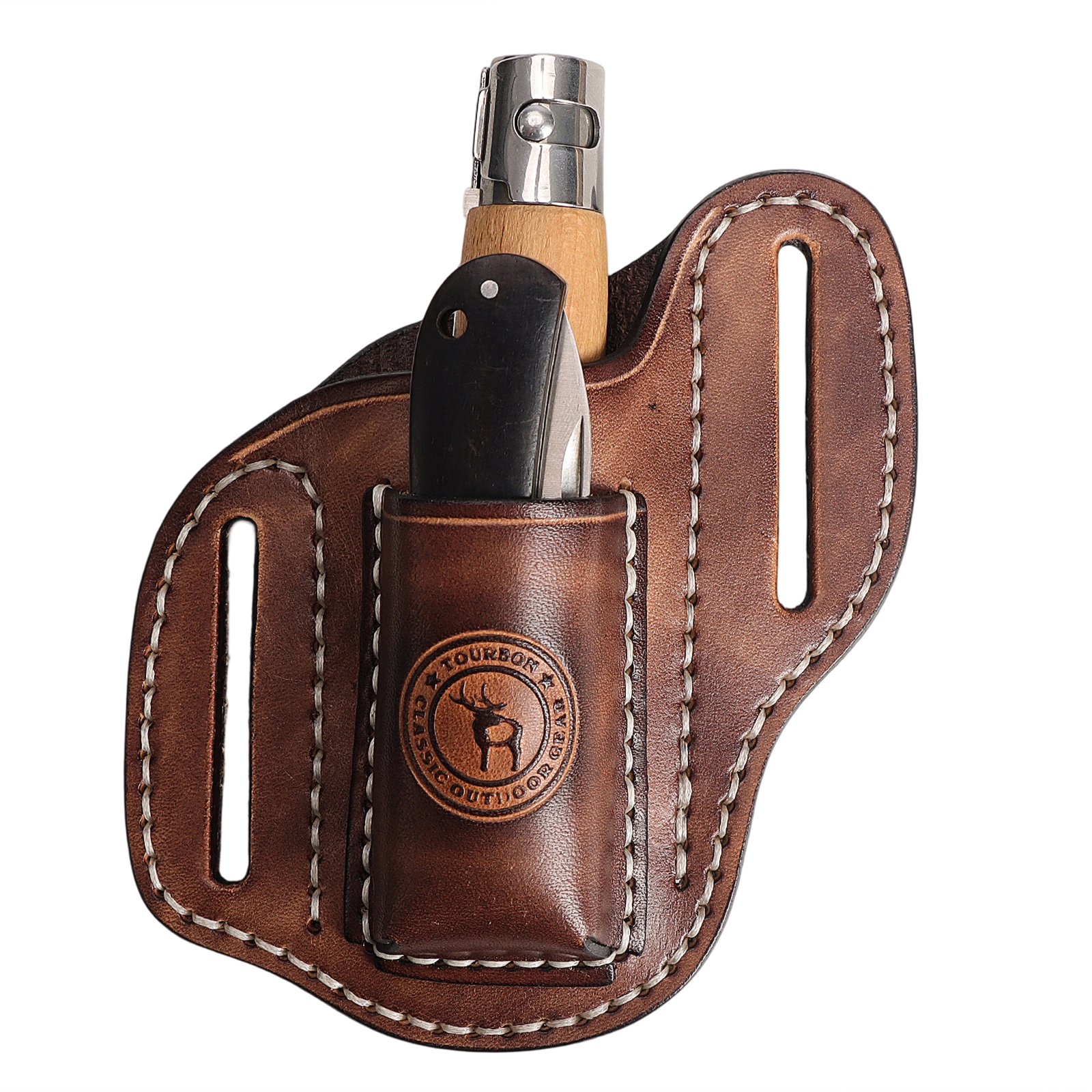 Leather Pliers Sheath and Trapper Knife Pouch