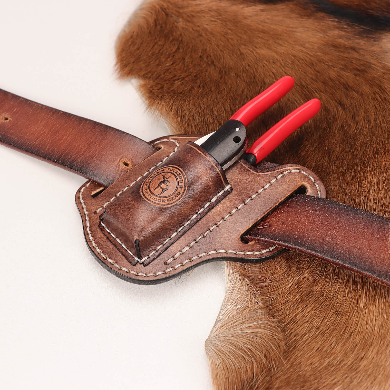 Leather Pliers Sheath and Trapper Knife Pouch