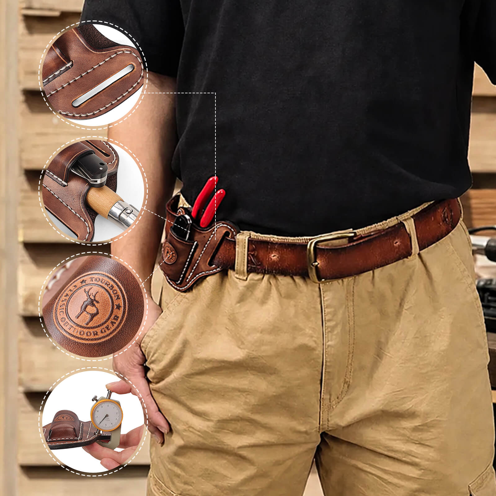 Leather Pliers Sheath and Trapper Knife Pouch