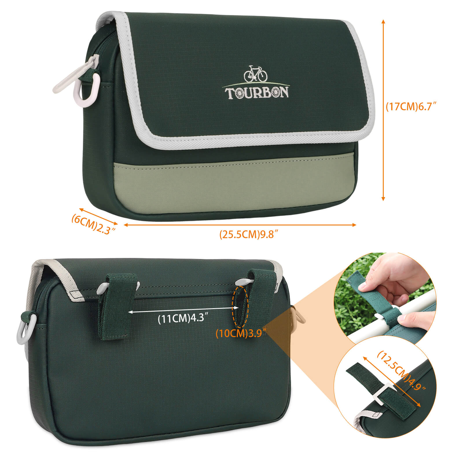 TOURBON Nylon Bike Panniers Bicycle Handlebar Bag