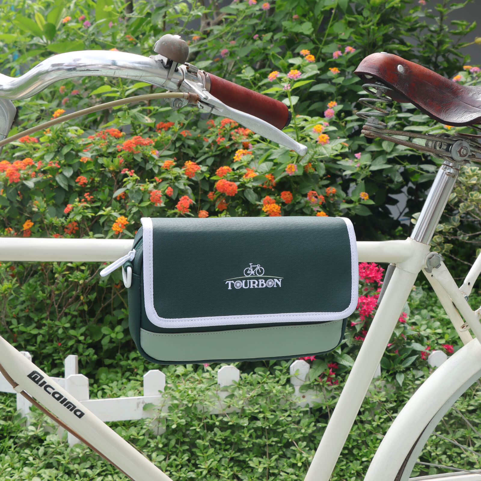TOURBON Nylon Bike Panniers Bicycle Handlebar Bag