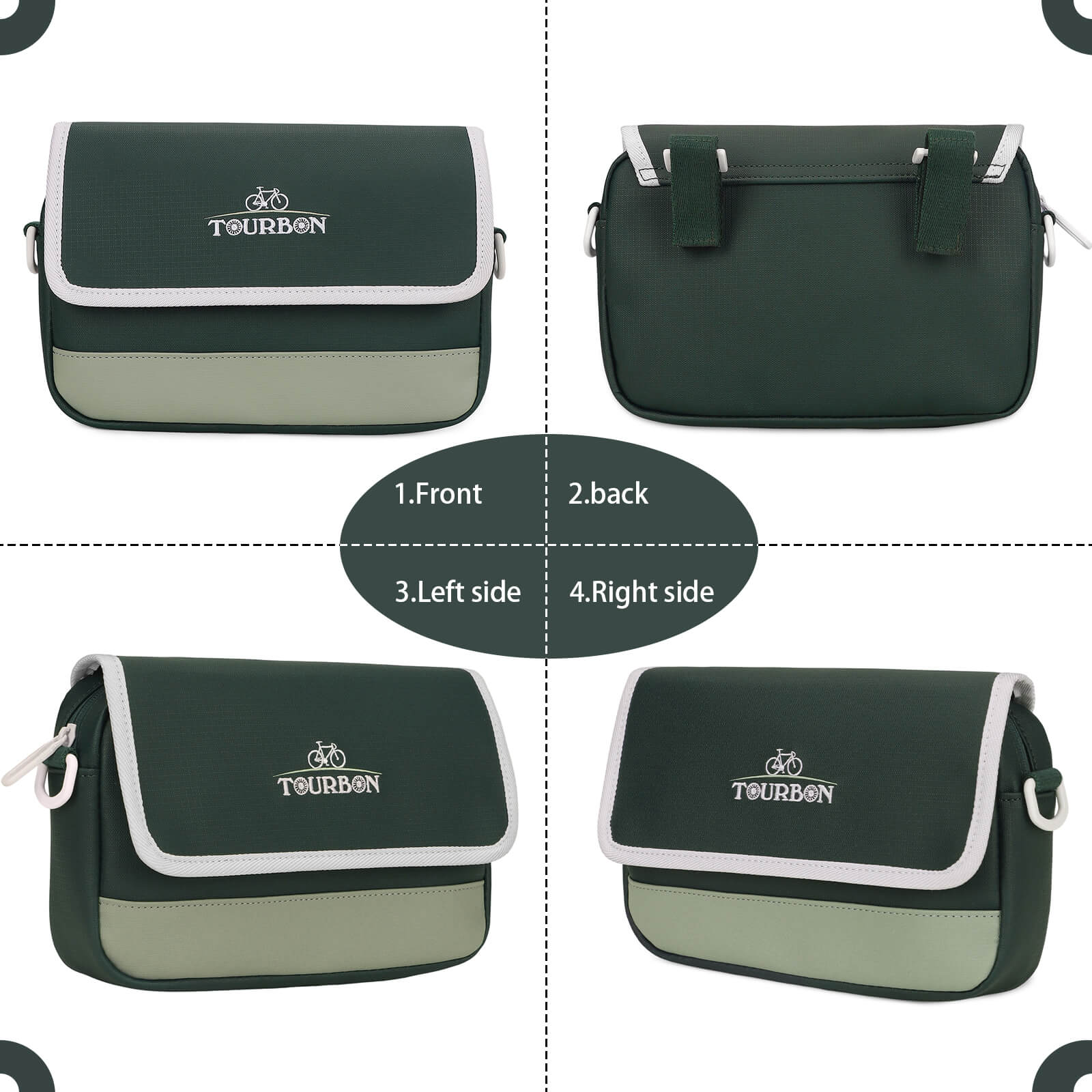 TOURBON Nylon Bike Panniers Bicycle Handlebar Bag