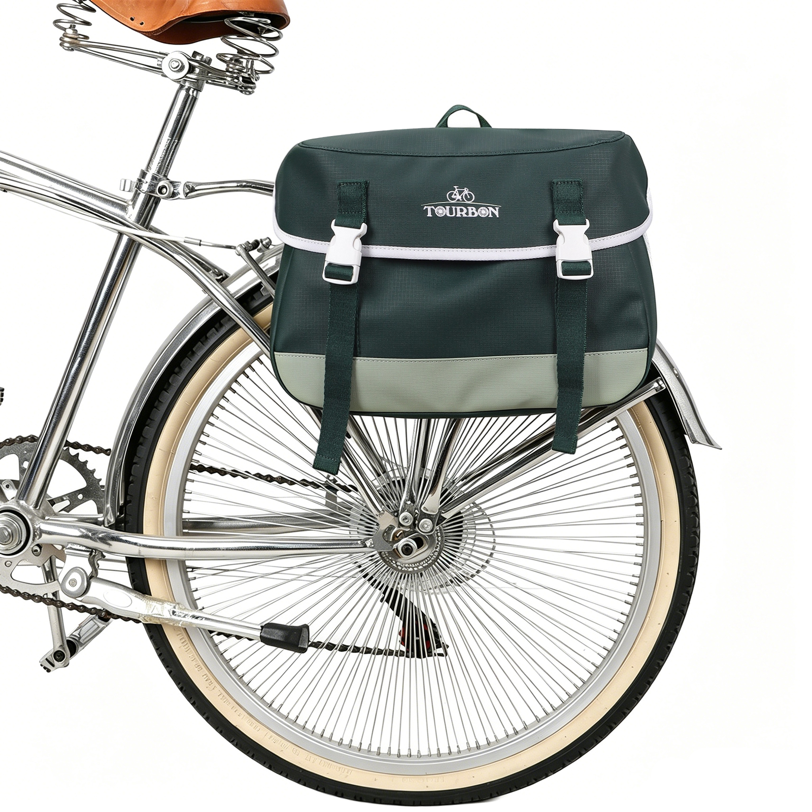 TOURBON Double Side Nylon Bicycle Rear Rack Saddle Bag