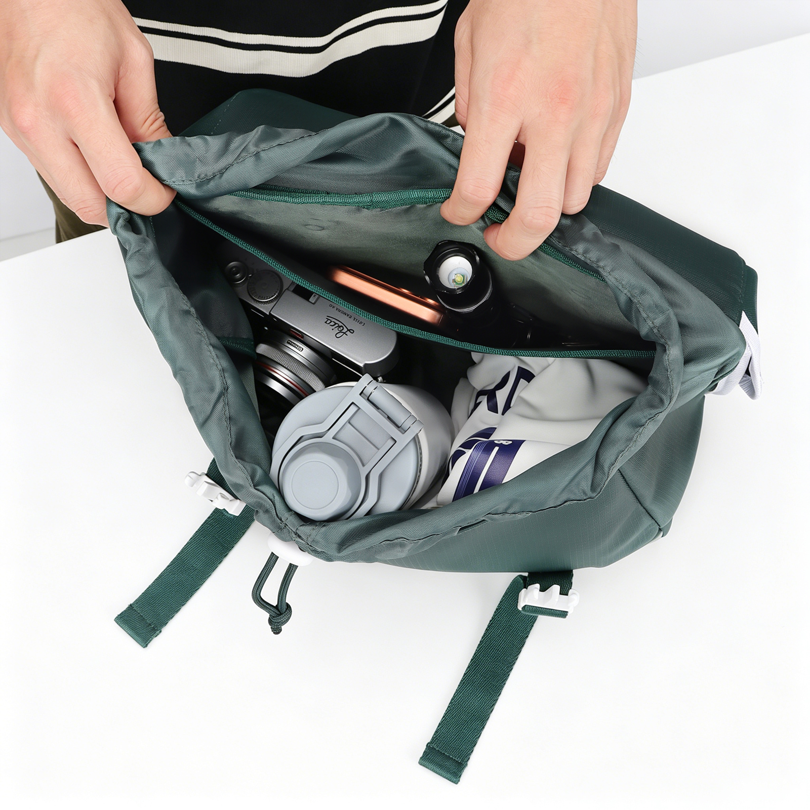 TOURBON Double Side Nylon Bicycle Rear Rack Saddle Bag