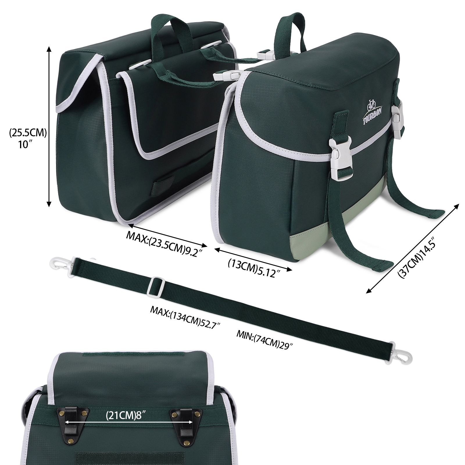 TOURBON Double Side Nylon Bicycle Rear Rack Saddle Bag